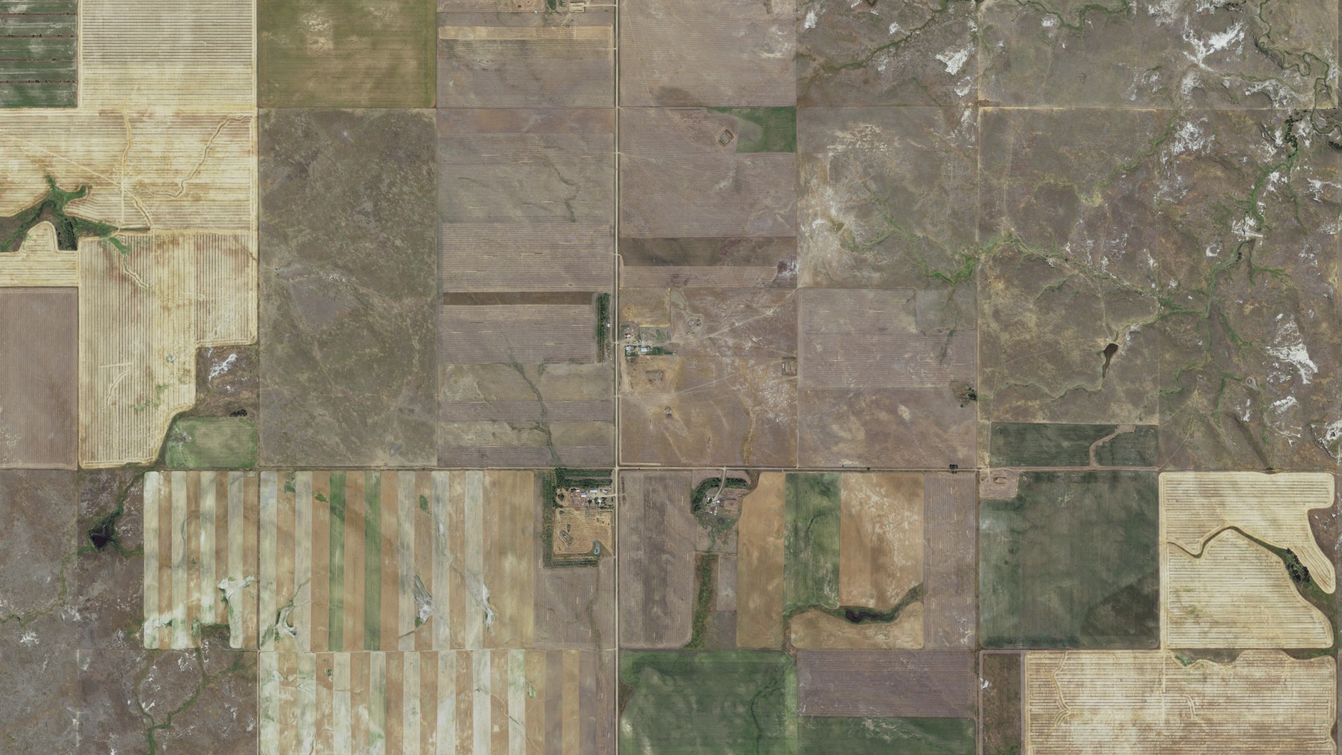 Aerial view of land around Prairie View, South Dakota