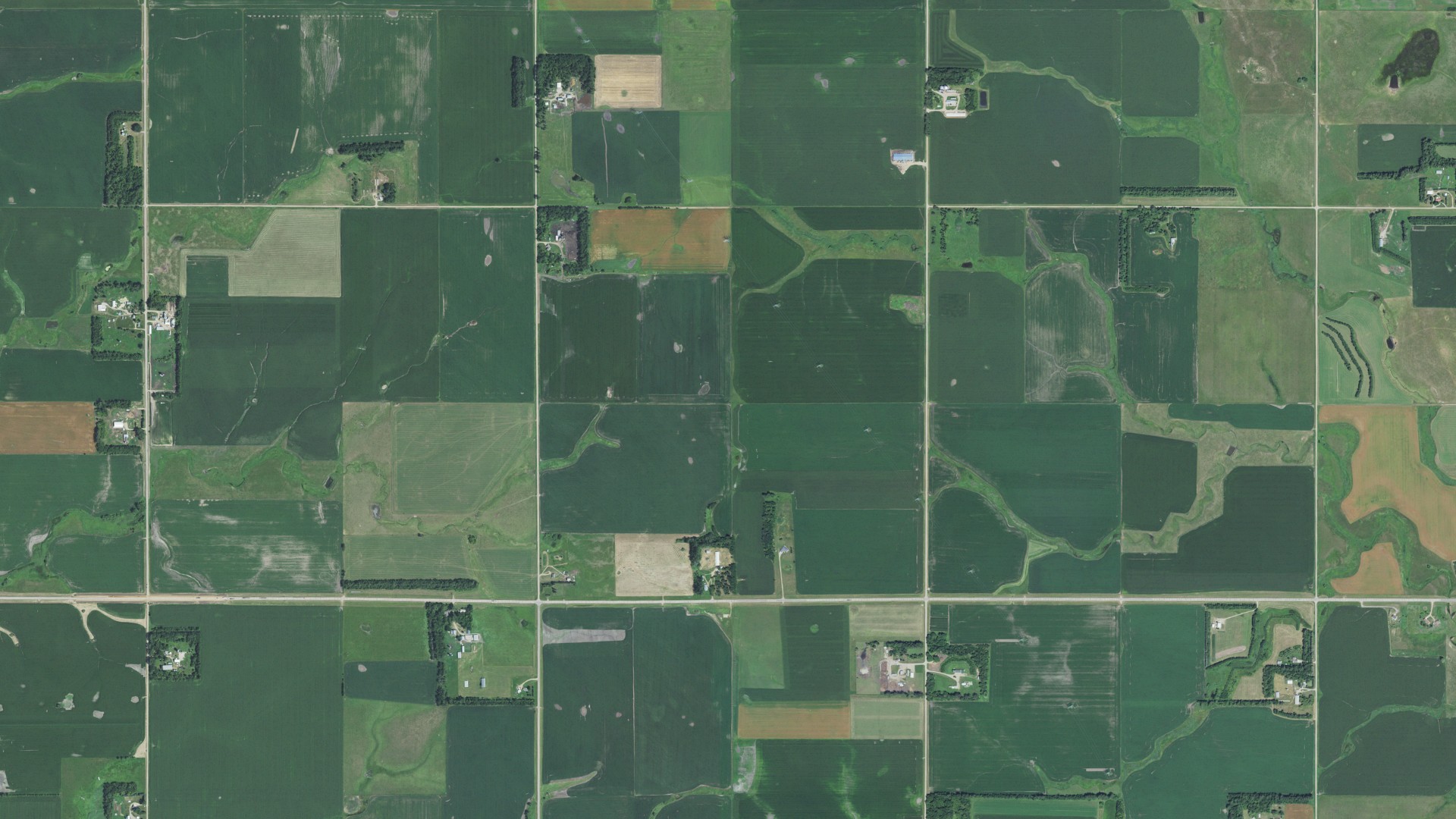 Aerial view of land around Havana, South Dakota
