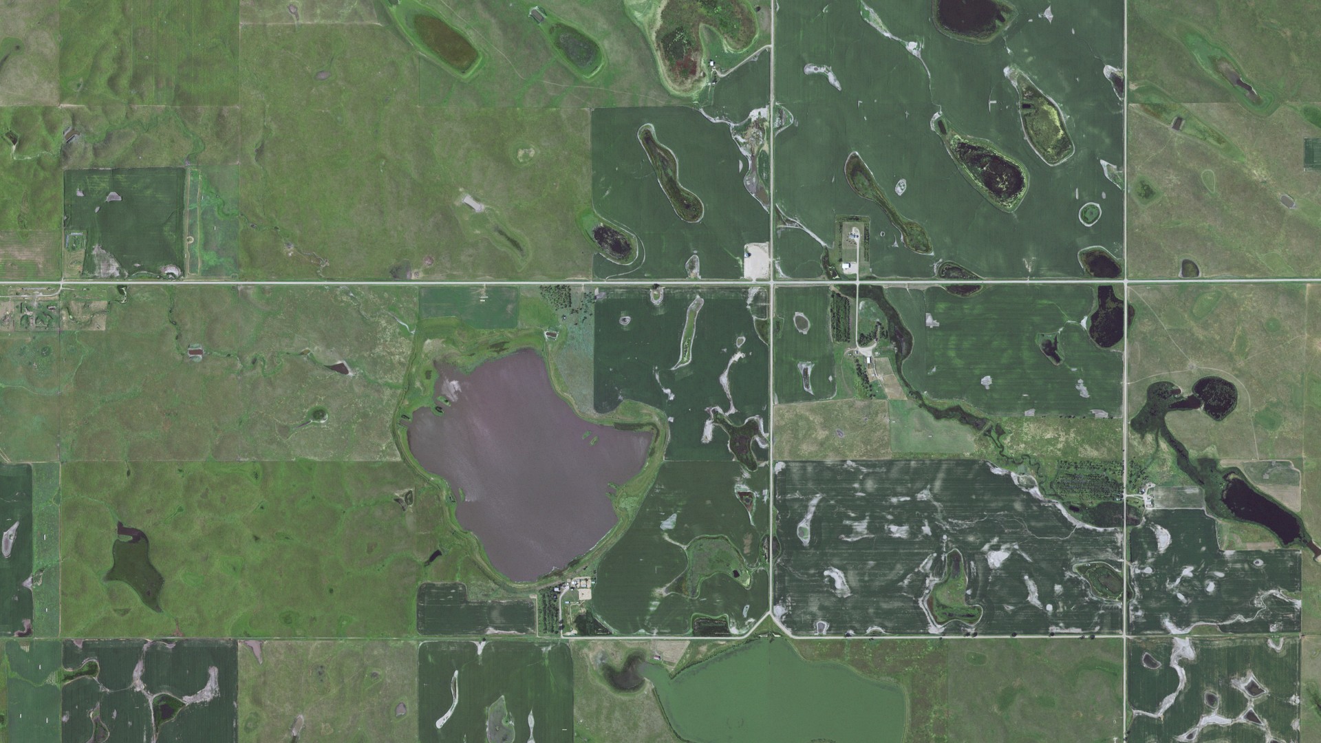 Aerial view of land around Liberty, South Dakota