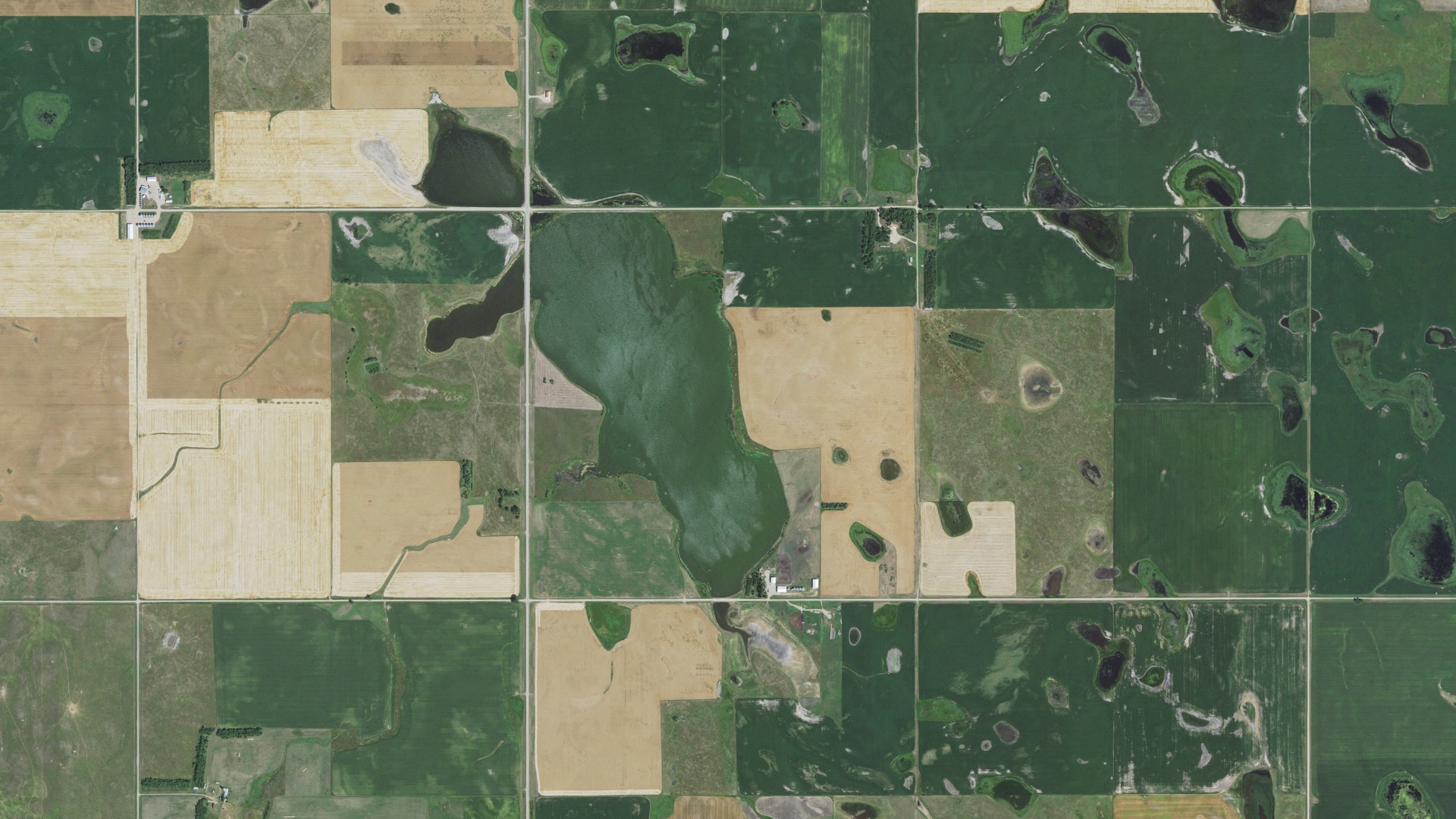 Aerial view of land around Modena, South Dakota