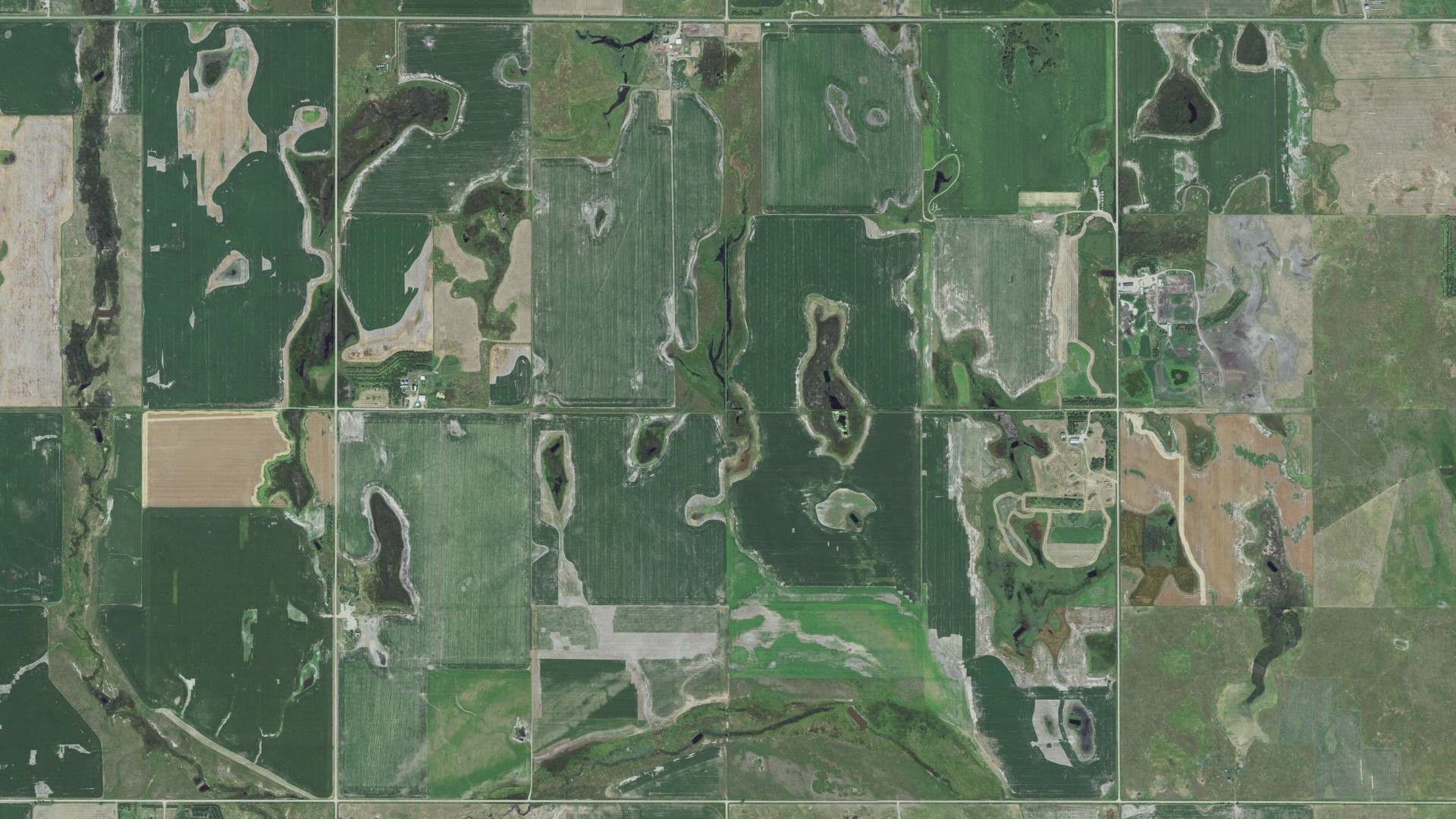 Aerial view of land around Centerville, South Dakota