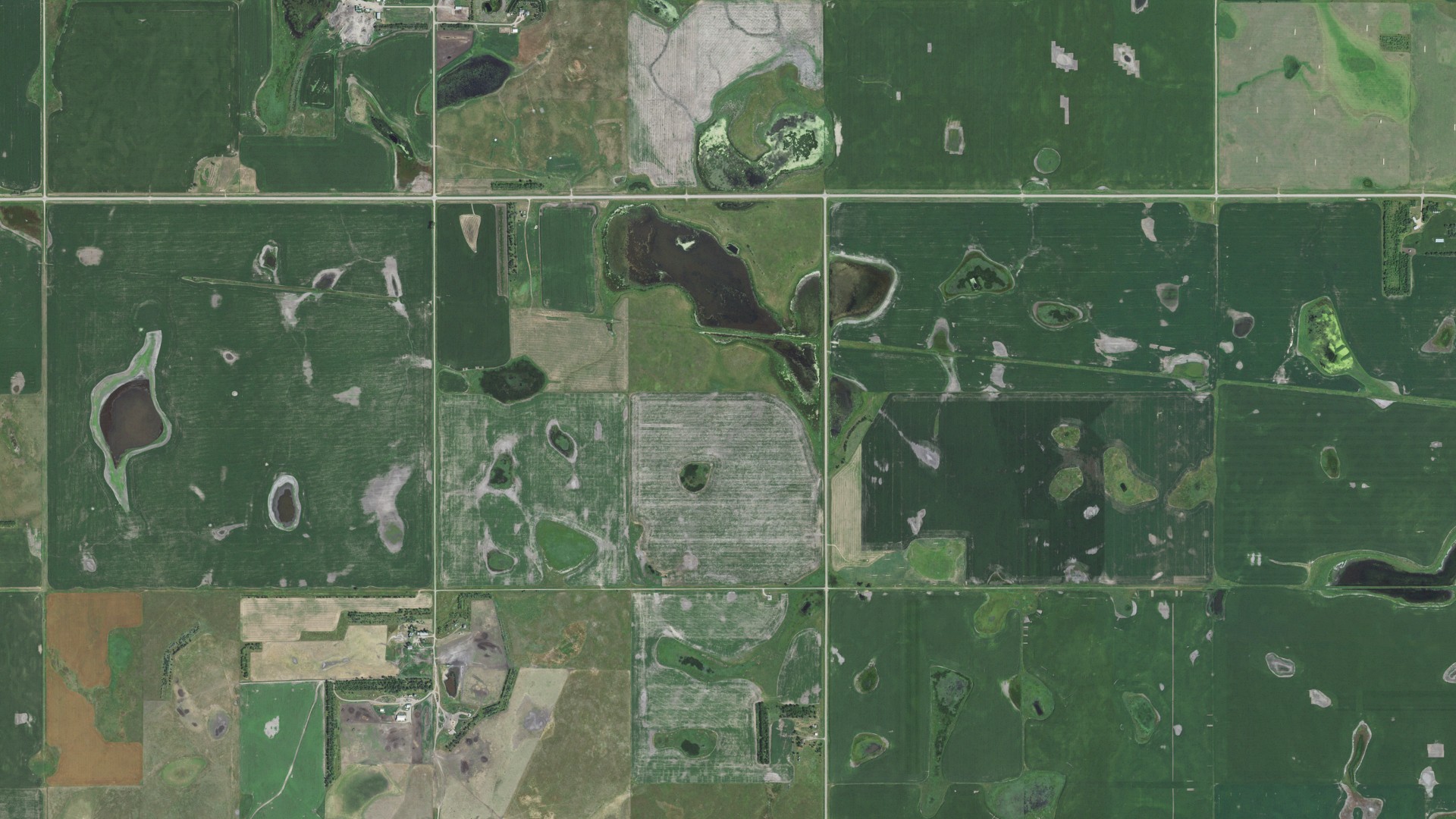 Aerial view of land around Sherman, South Dakota