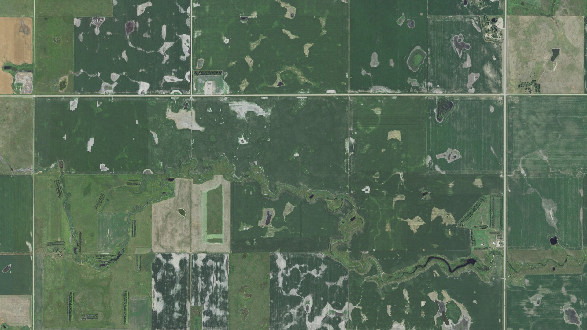 Aerial view of land around Florence, South Dakota