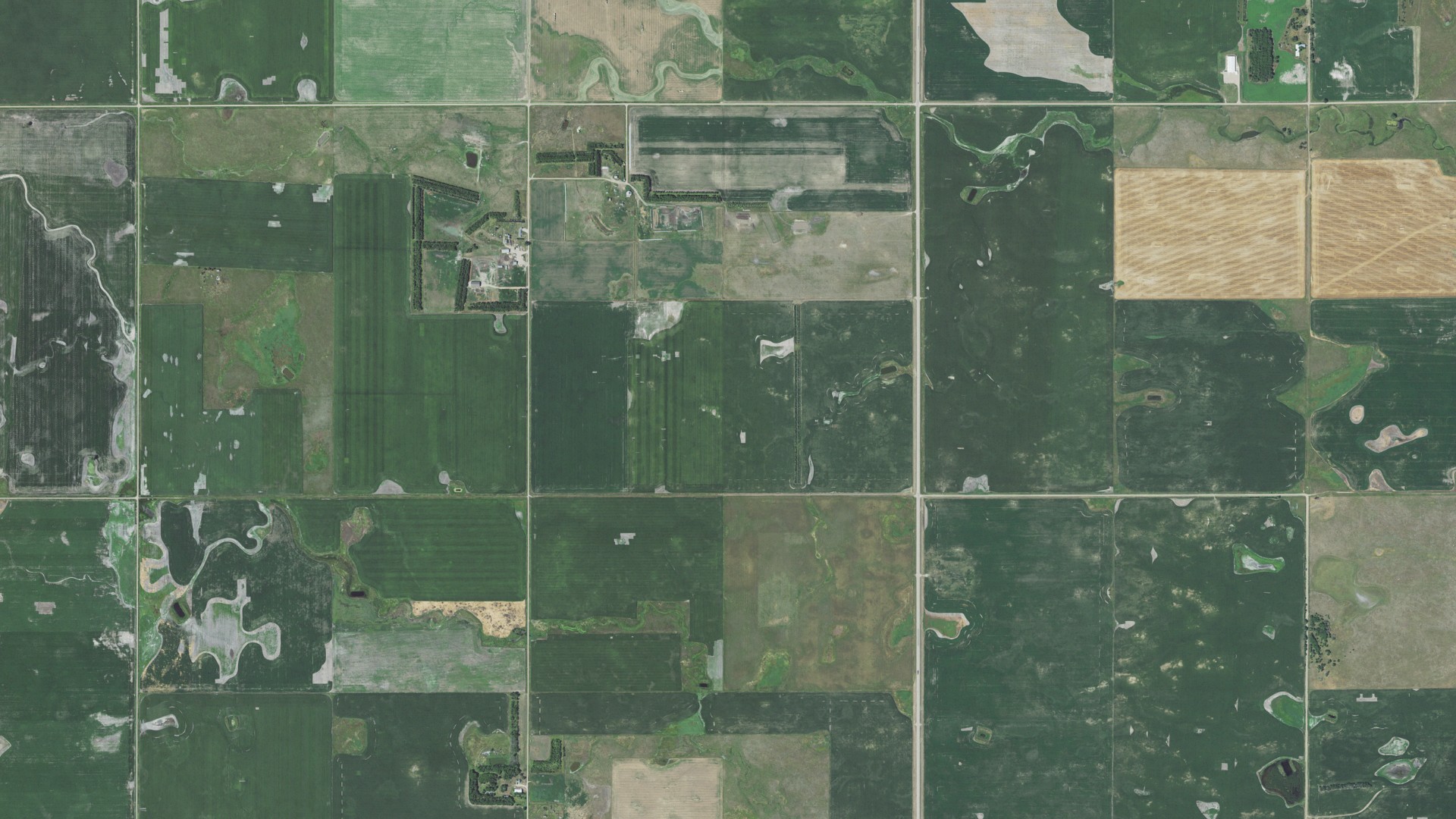 Natural-color aerial photograph of land around Park, South Dakota