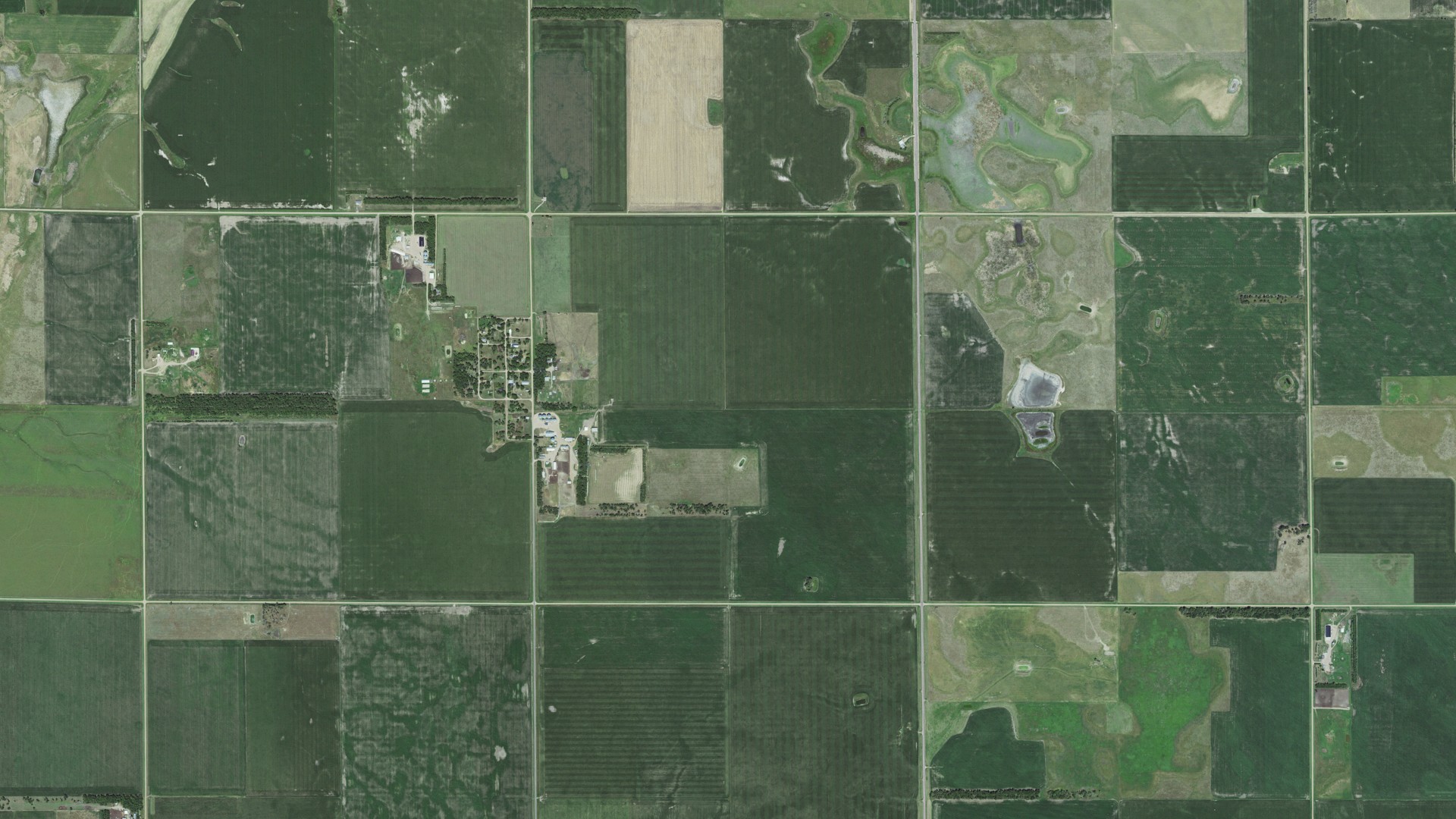 Aerial view of land around Edgerton, South Dakota