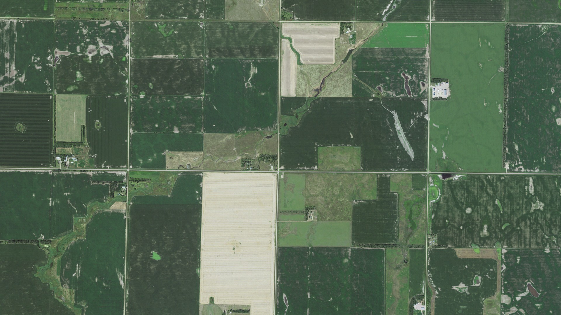 Aerial view of land around Plano, South Dakota