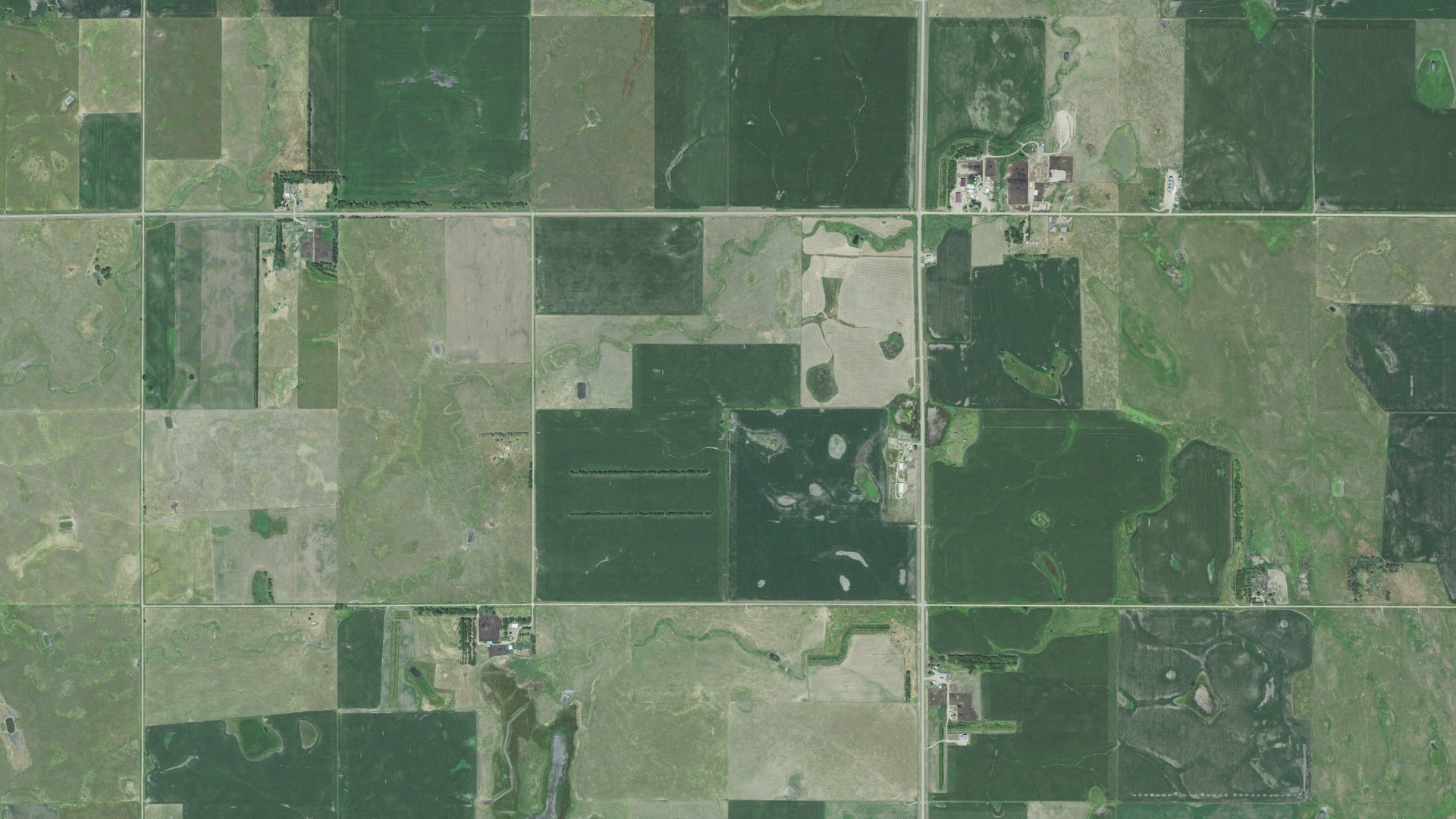 Aerial view of land around Mathews, South Dakota