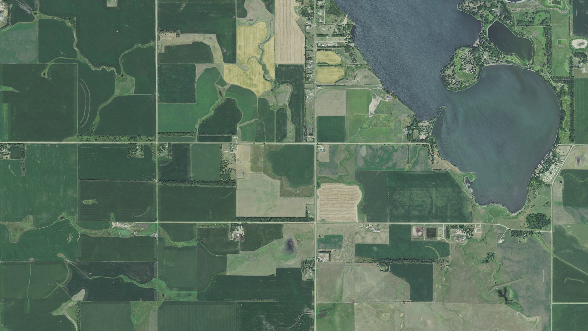 Aerial view of land around Herman, South Dakota