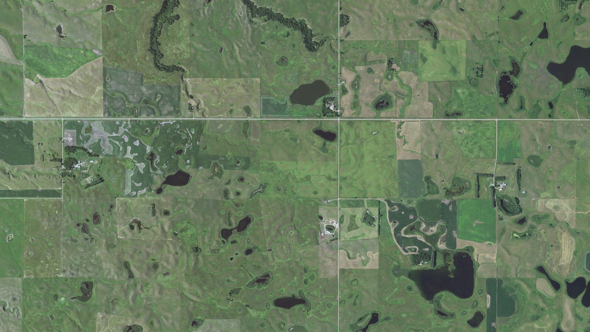Aerial view of land around Nordland, South Dakota