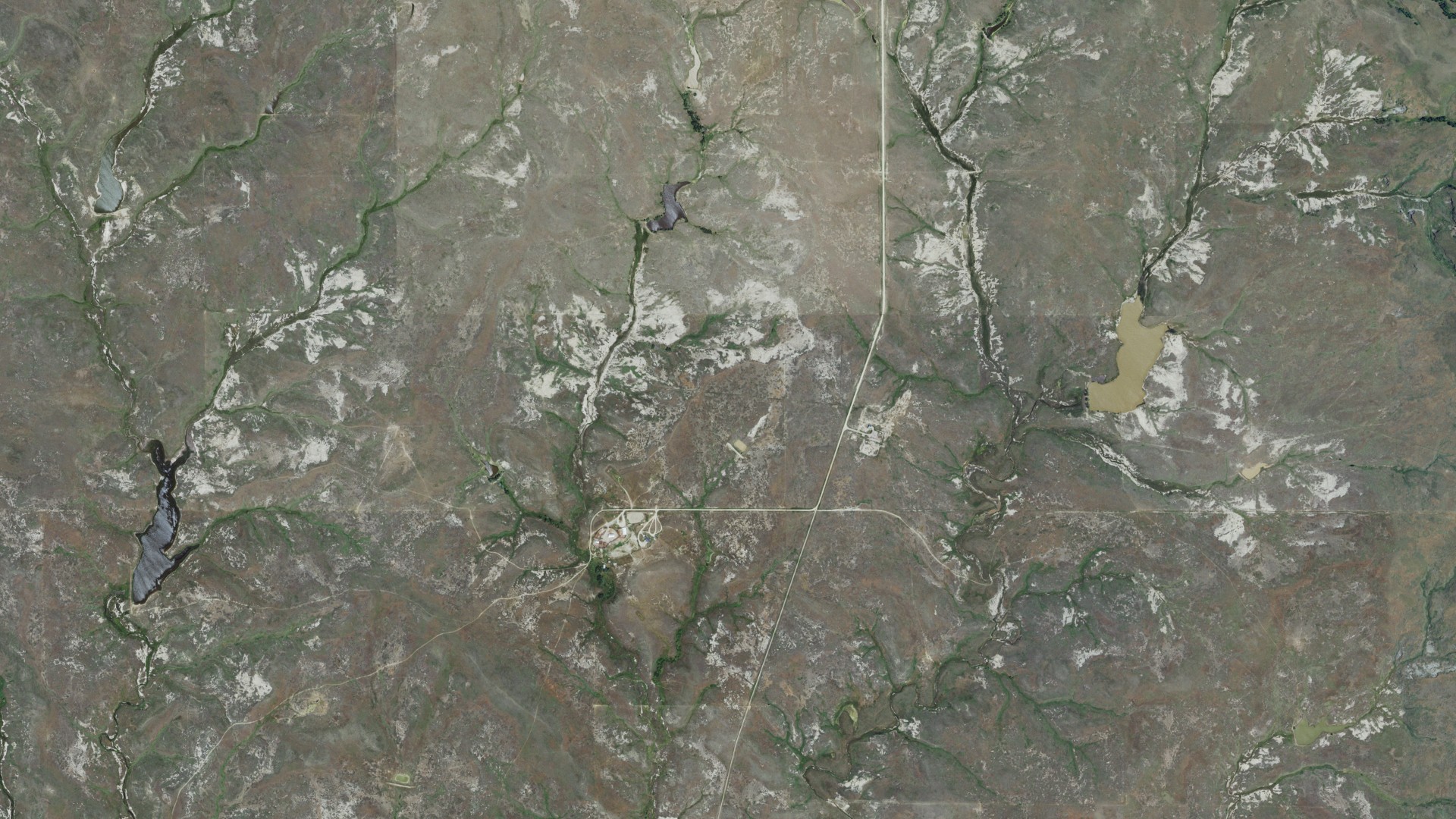 Aerial view of land around Eagle, South Dakota
