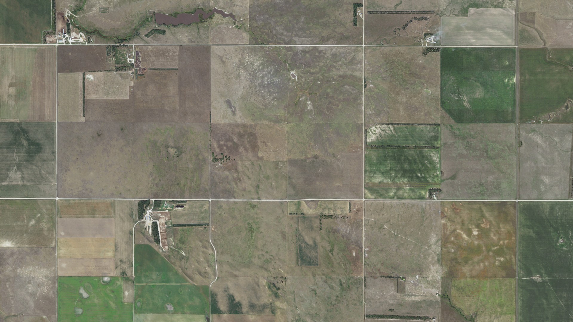 Aerial view of land around Blackpipe, South Dakota
