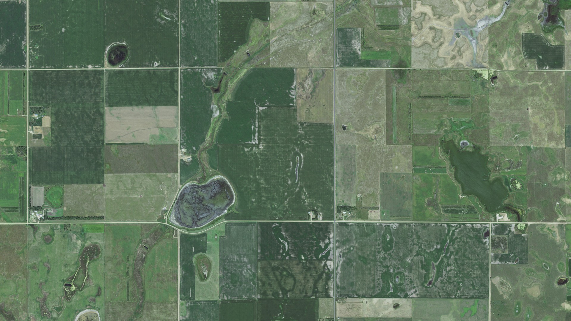 Aerial view of land around Beaver, South Dakota