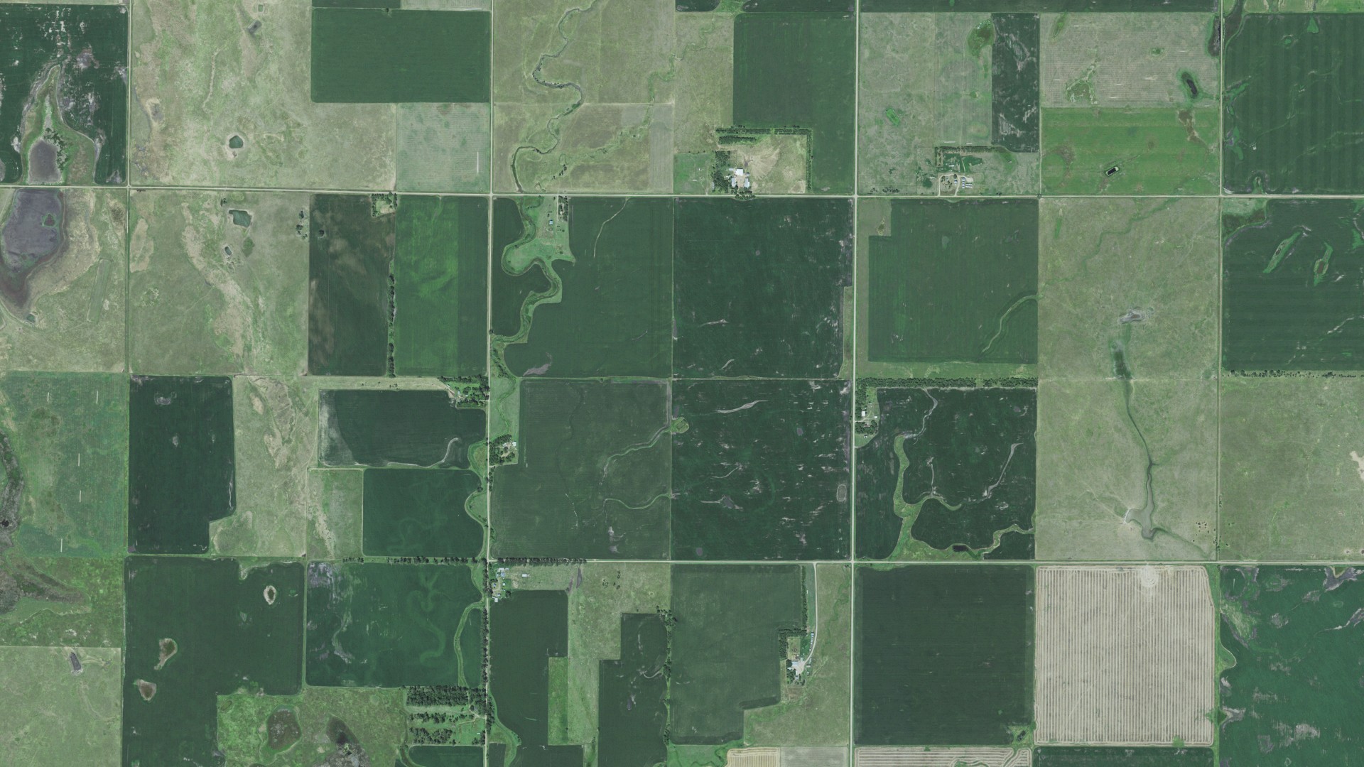 Aerial view of land around Carthage, South Dakota