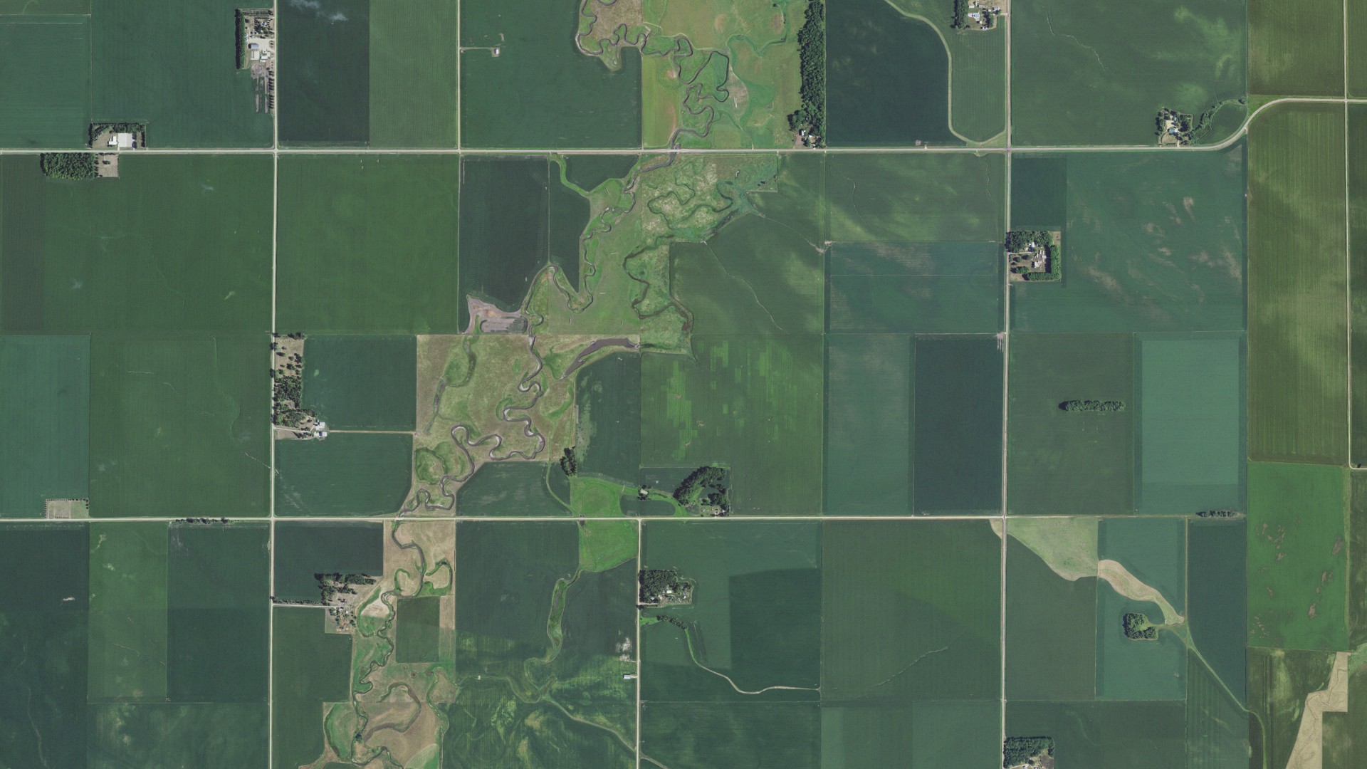 Aerial view of land around Alliance, South Dakota