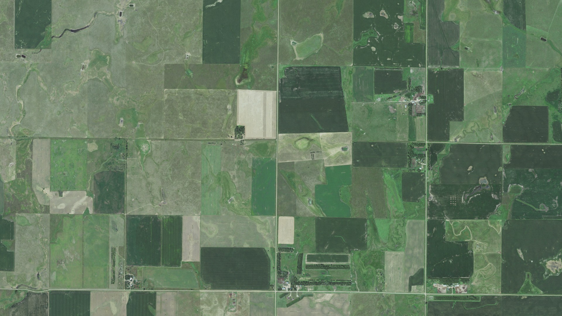 Aerial view of land around Afton, South Dakota