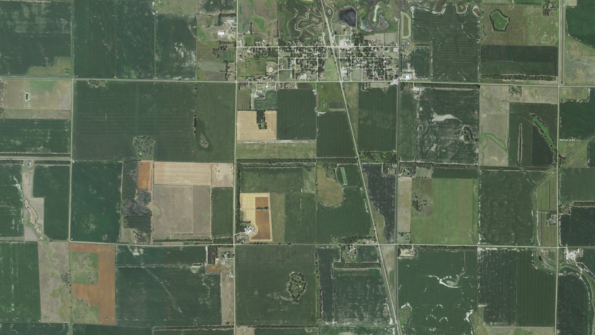 Aerial view of land around Letcher, South Dakota