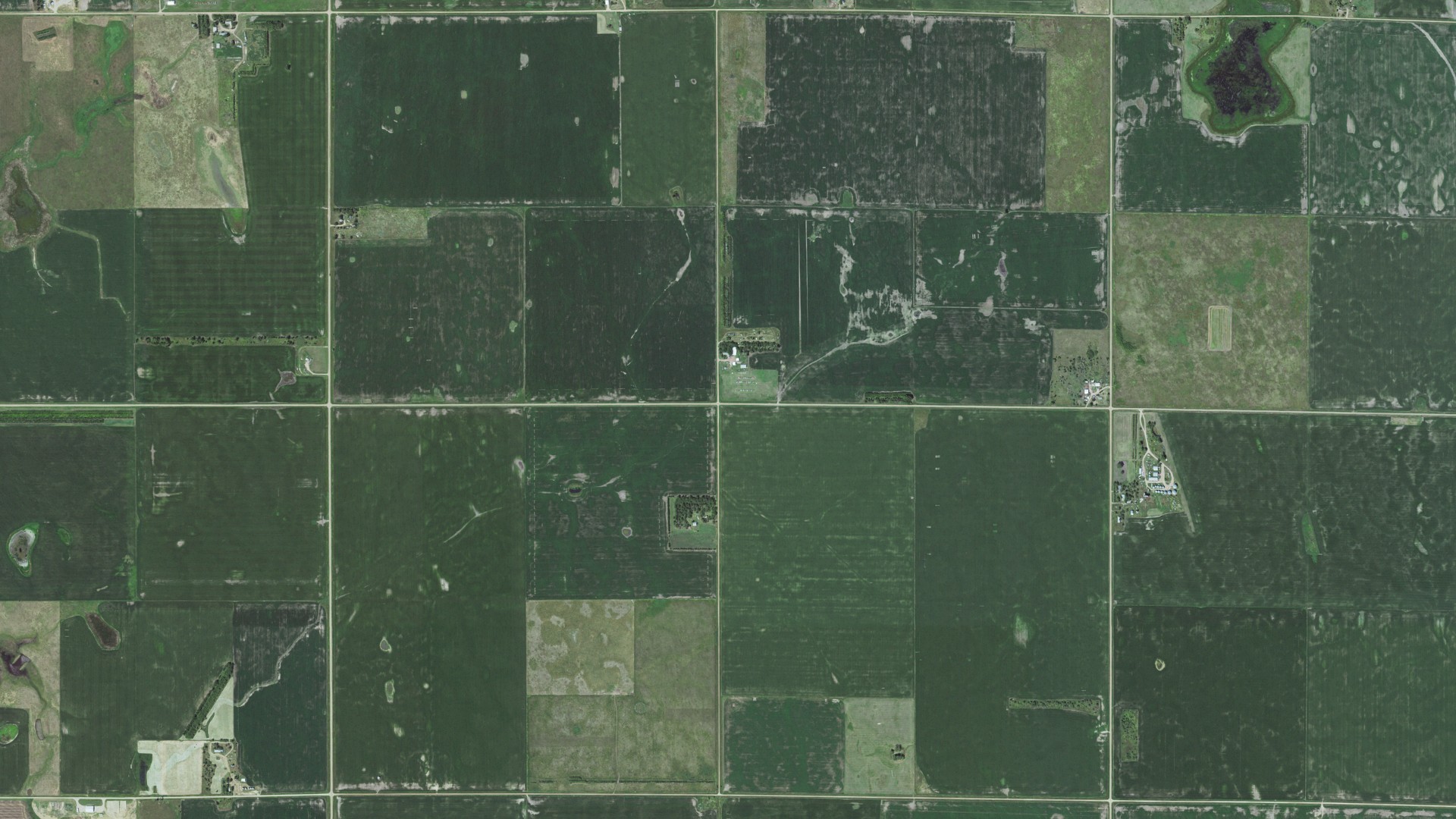 Aerial view of land around Ravenna, South Dakota