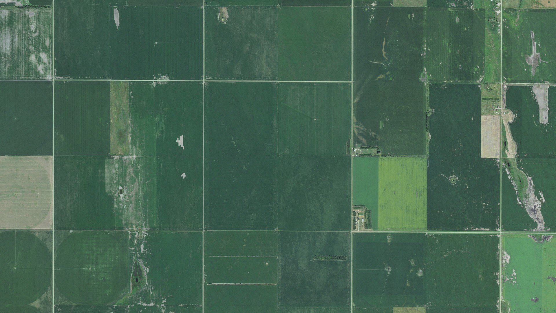 Aerial view of land around Belle Plaine, South Dakota