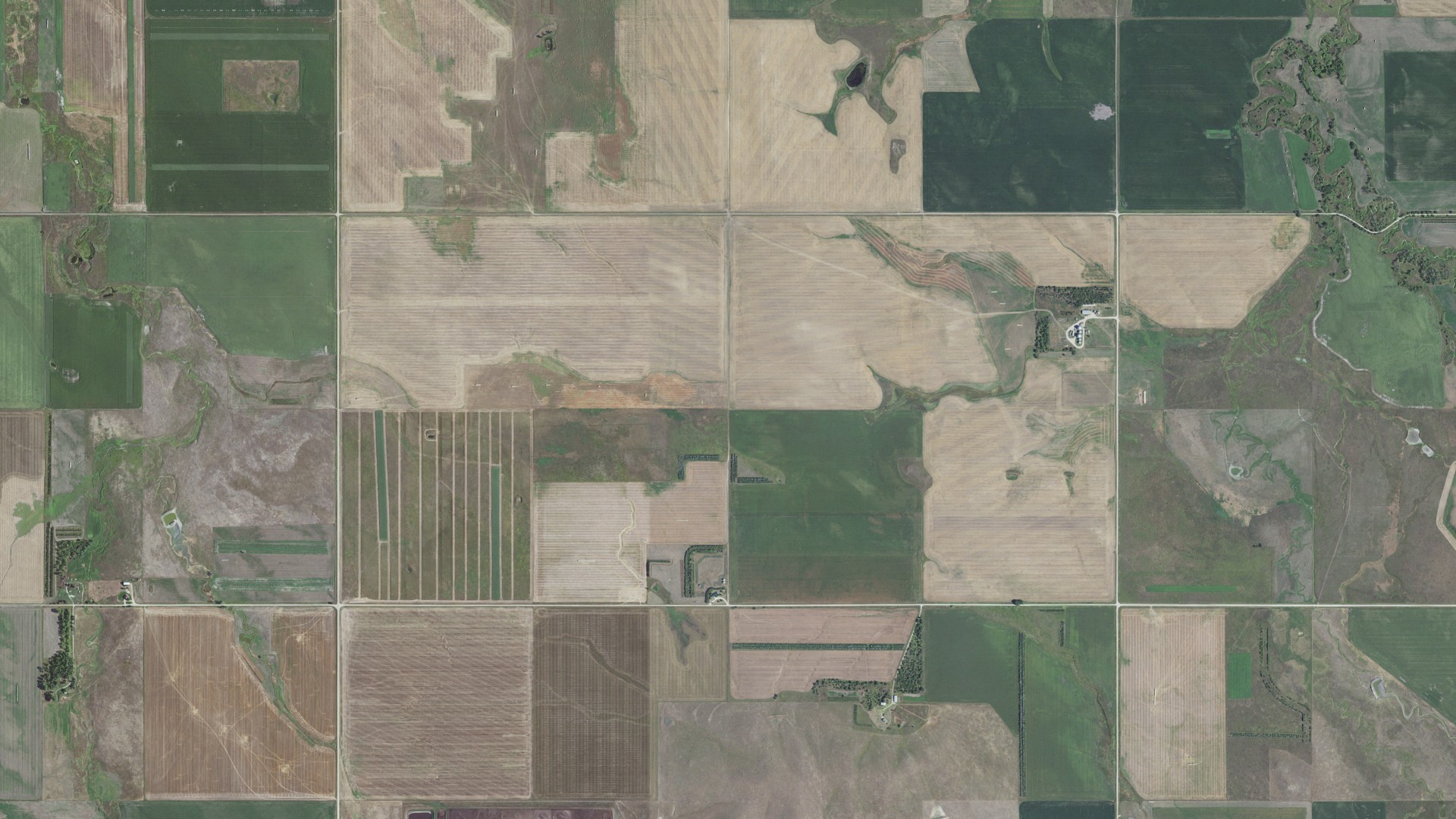 Aerial view of land around Banner, South Dakota