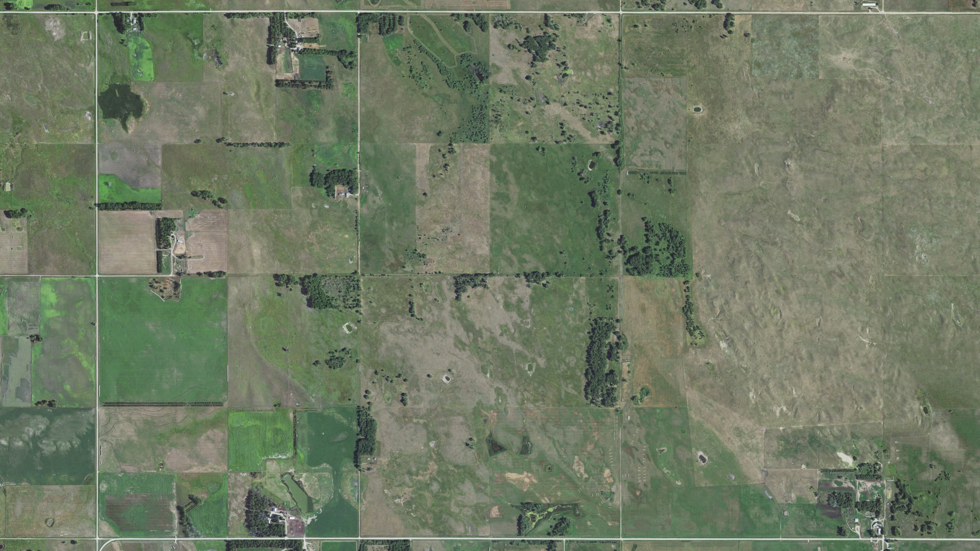 Aerial view of land around Dog Ear, South Dakota