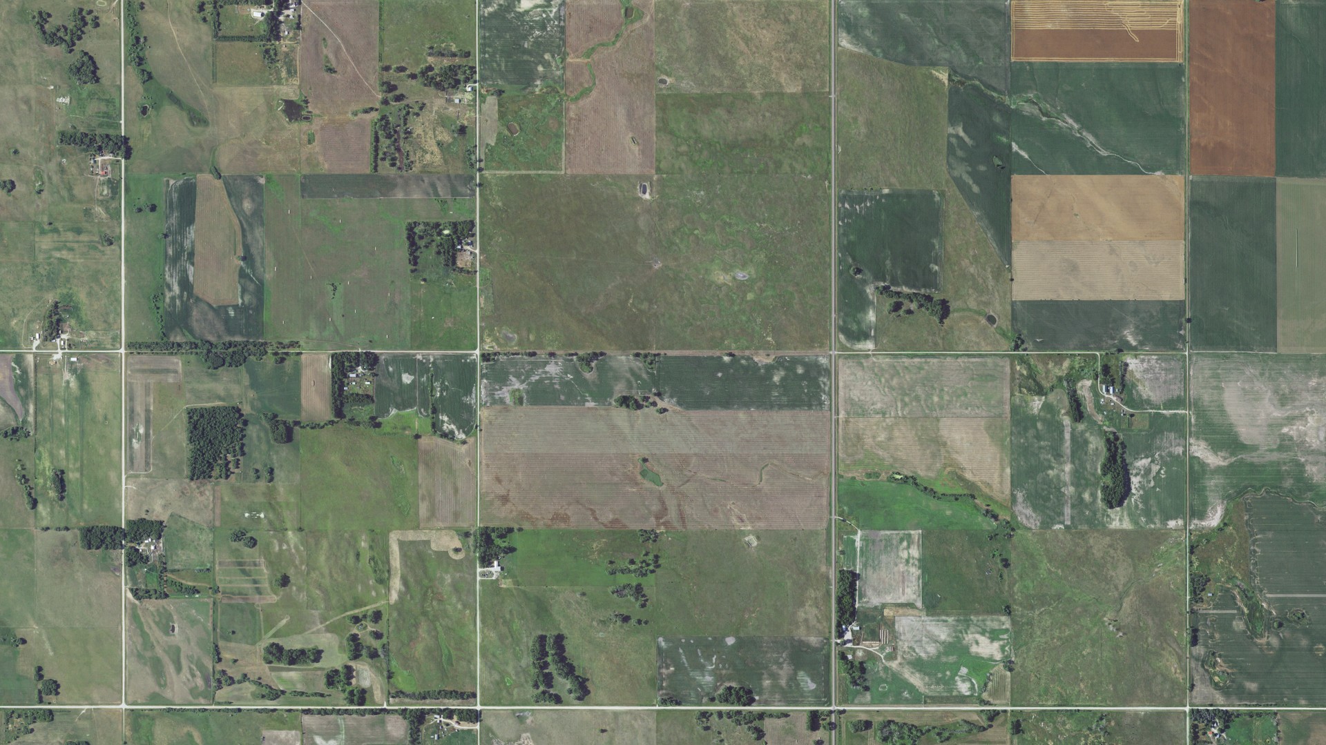 Aerial view of land around Pleasant View, South Dakota