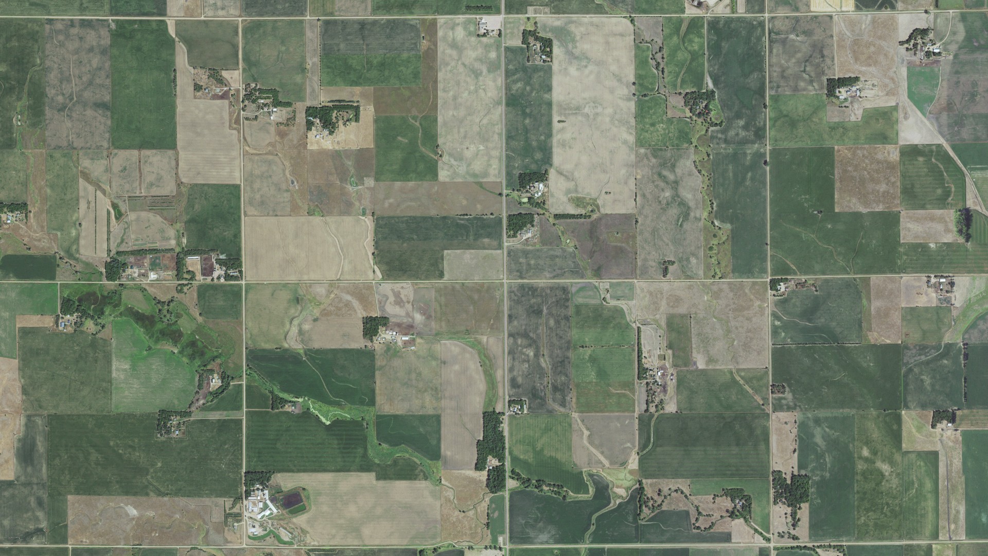 Aerial view of land around Childstown, South Dakota
