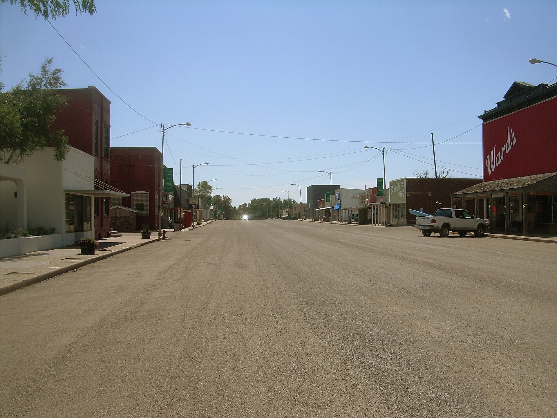 Downtown streets in De Smet, South Dakota