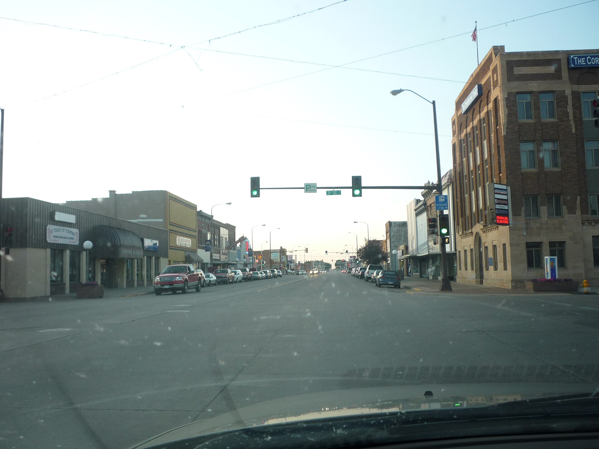 Downtown streets in Huron, South Dakota