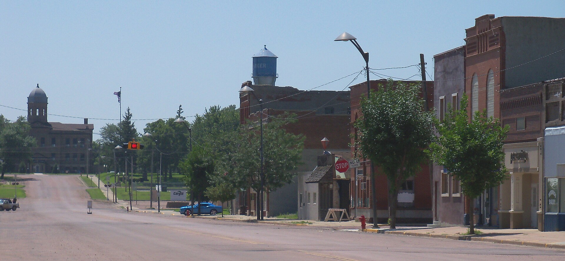 Downtown streets in Parker, South Dakota