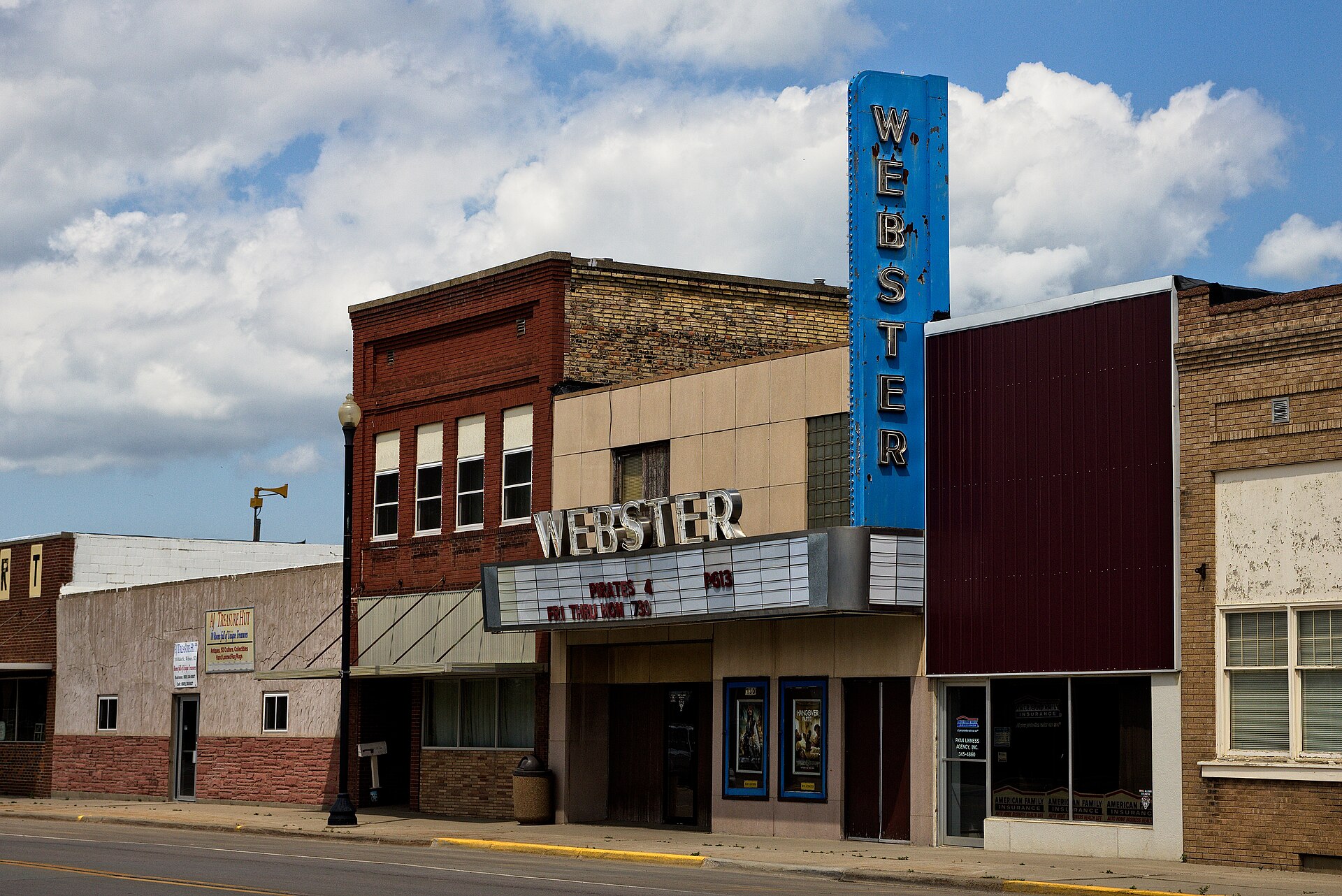 Downtown streets in Webster, South Dakota