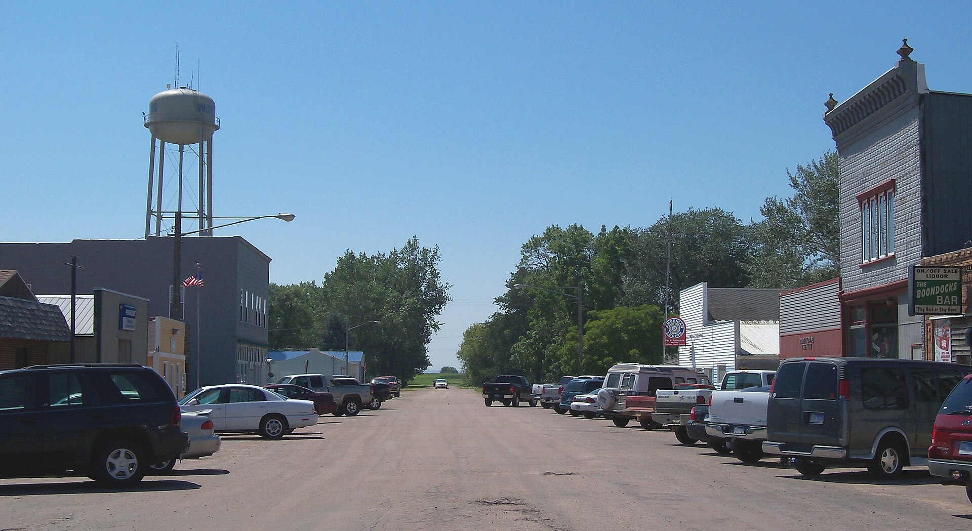 Downtown Worthing, South Dakota, USA.