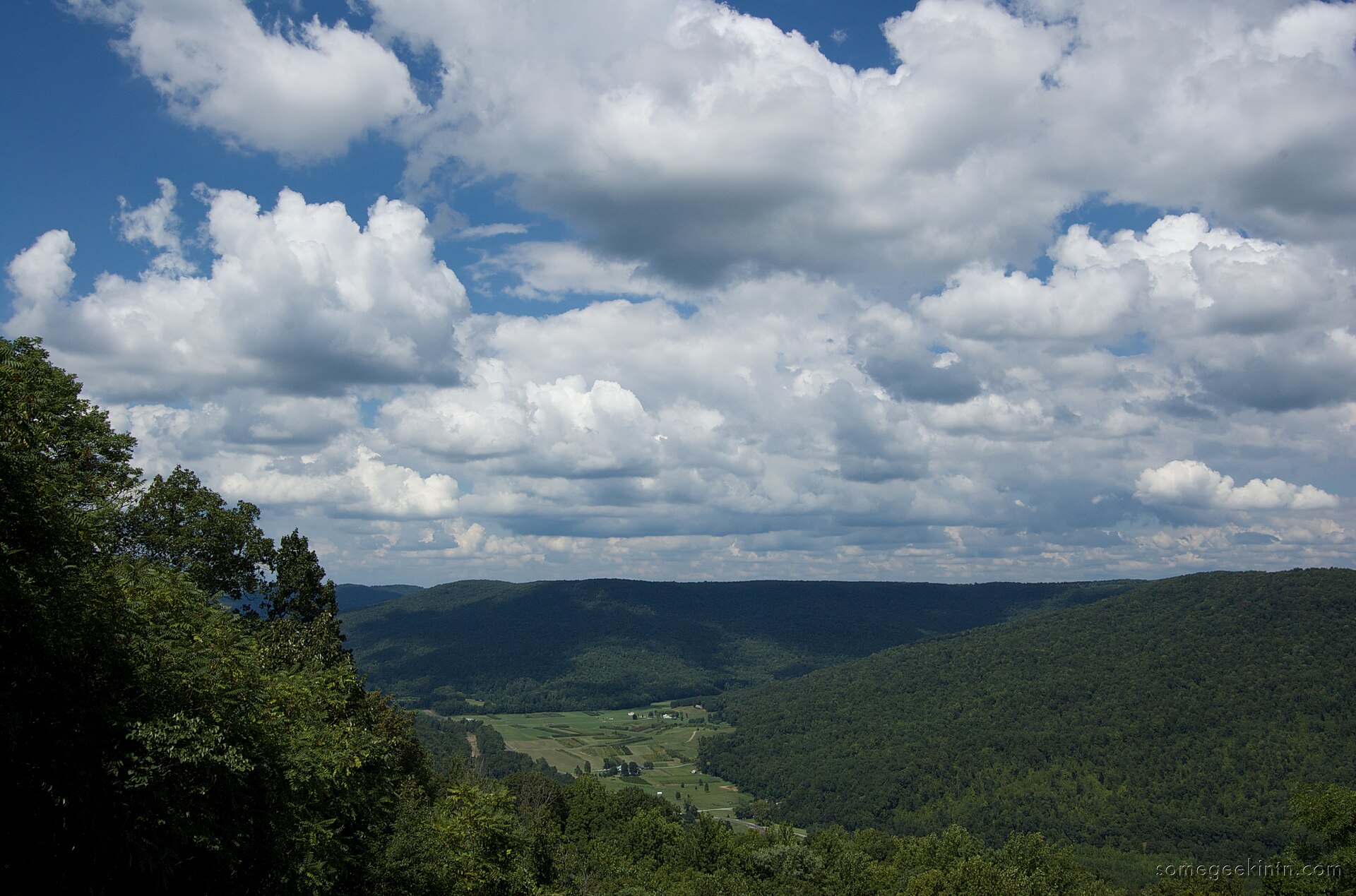 View from the Beersheba Springs Hotel overlook into Tarlton valley. — Tennessee