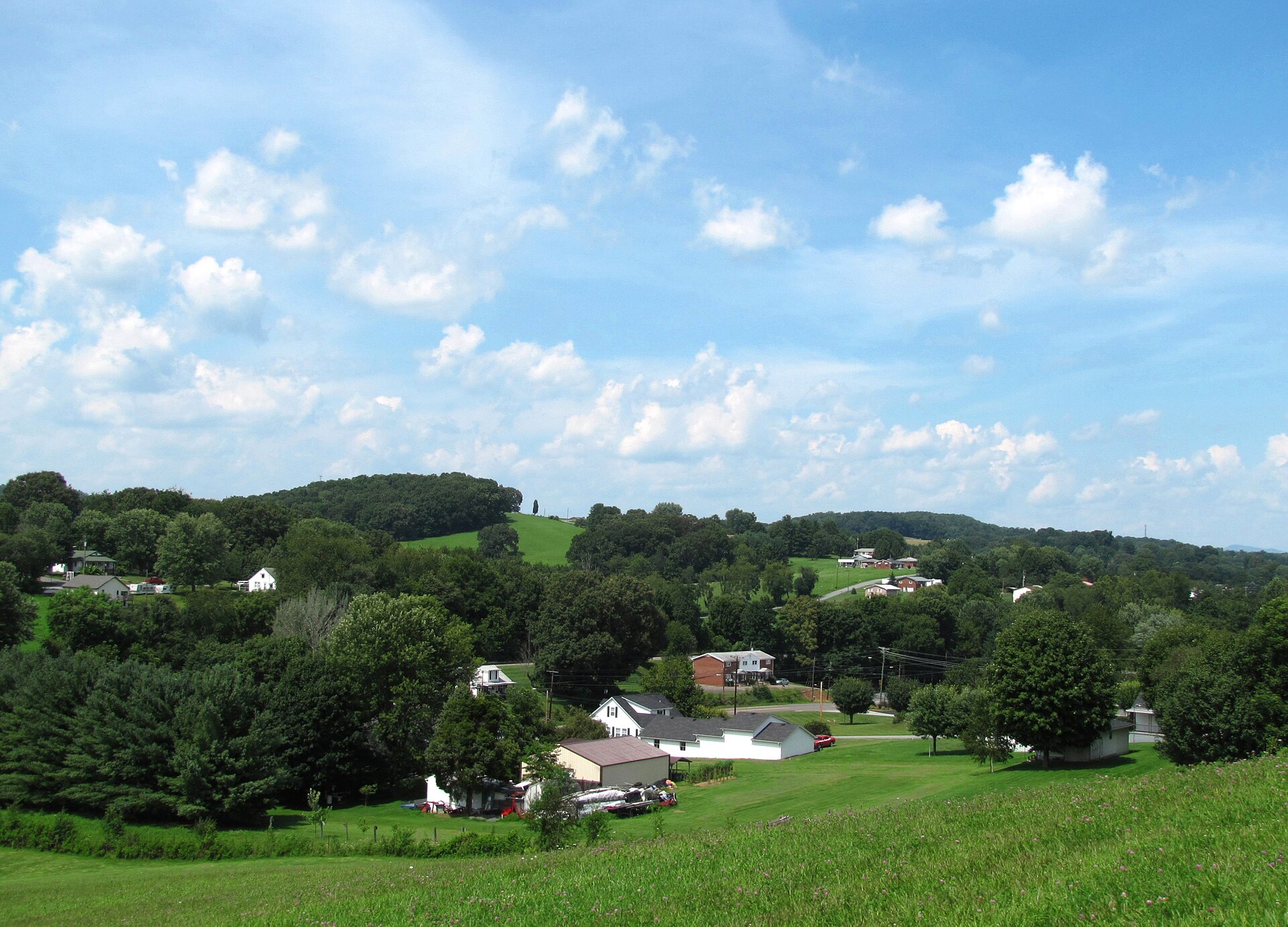 View of Church Hill, Tennessee, United States. These houses are mostly located along, or just off, East Main Boulevard.