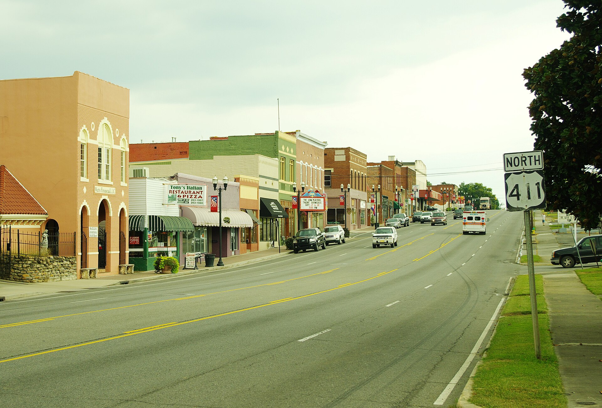 U.S. Highway 411 in Etowah, Tennessee, United States.