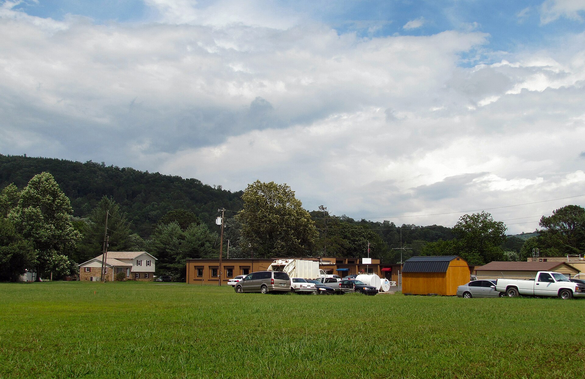Houses and municipal buildings in Graysville, Tennessee, United States.