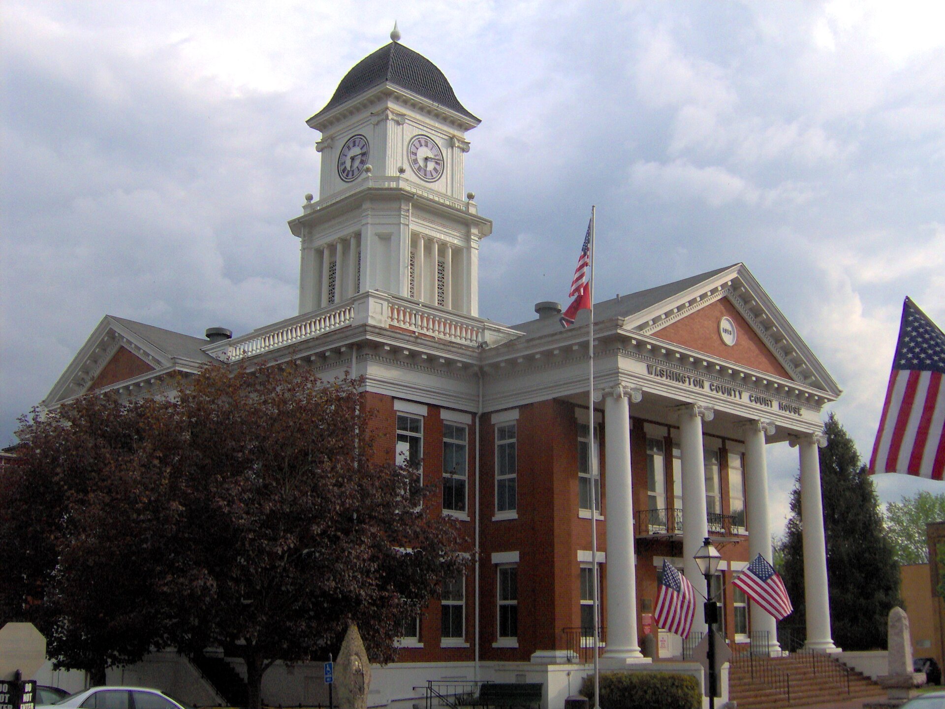 Washington County Courthouse in Jonesborough, Tennessee, in the southeastern United States.