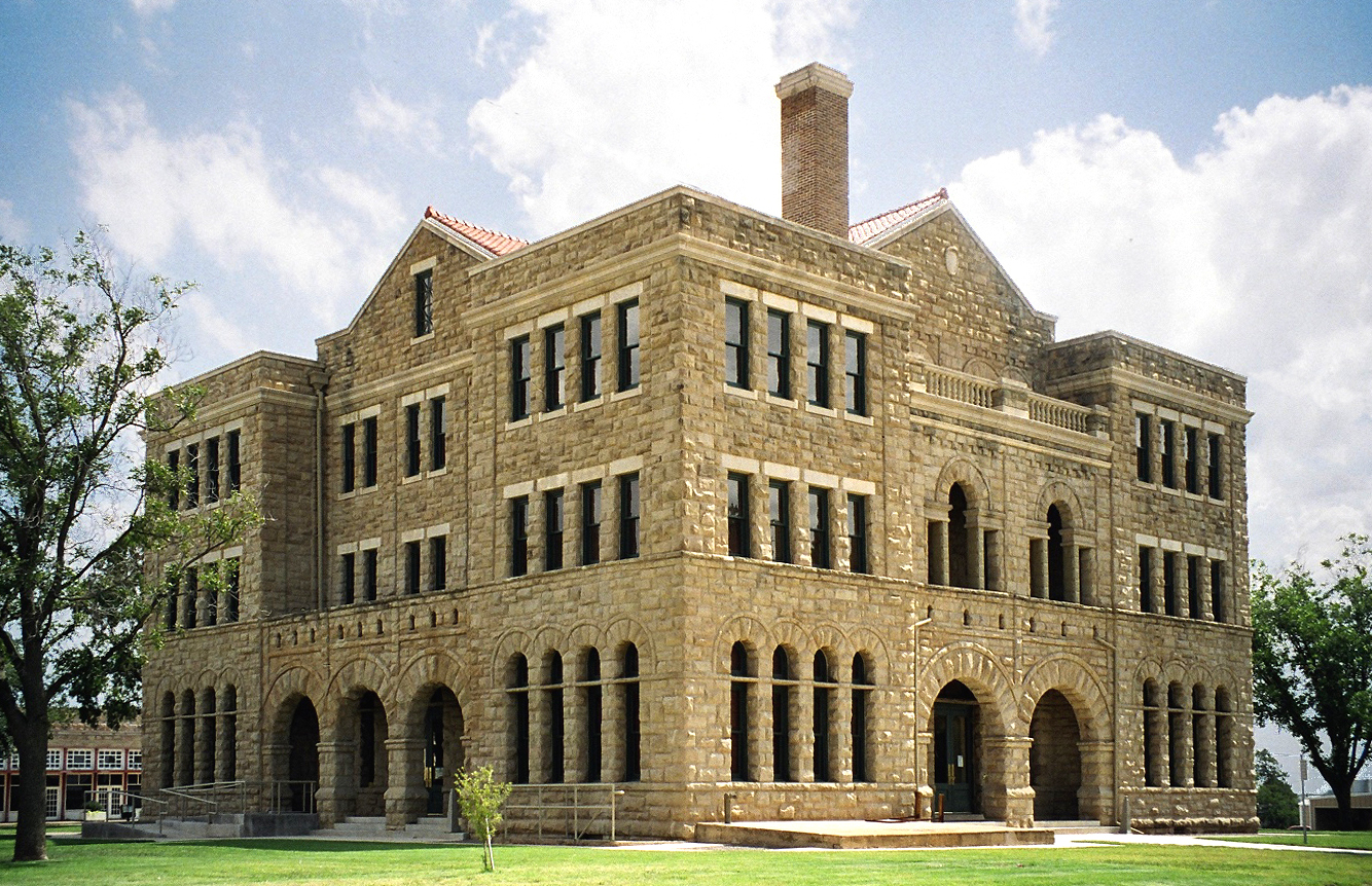 The Archer County, Texas courthouse located in Archer City, Texas, United States was completed in 1892, architect Alonzo N.