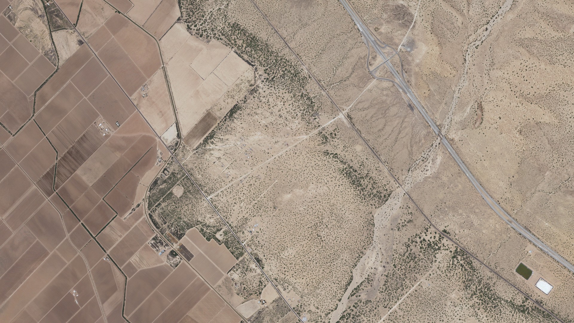 Natural-color aerial photograph of land around Acala, Texas
