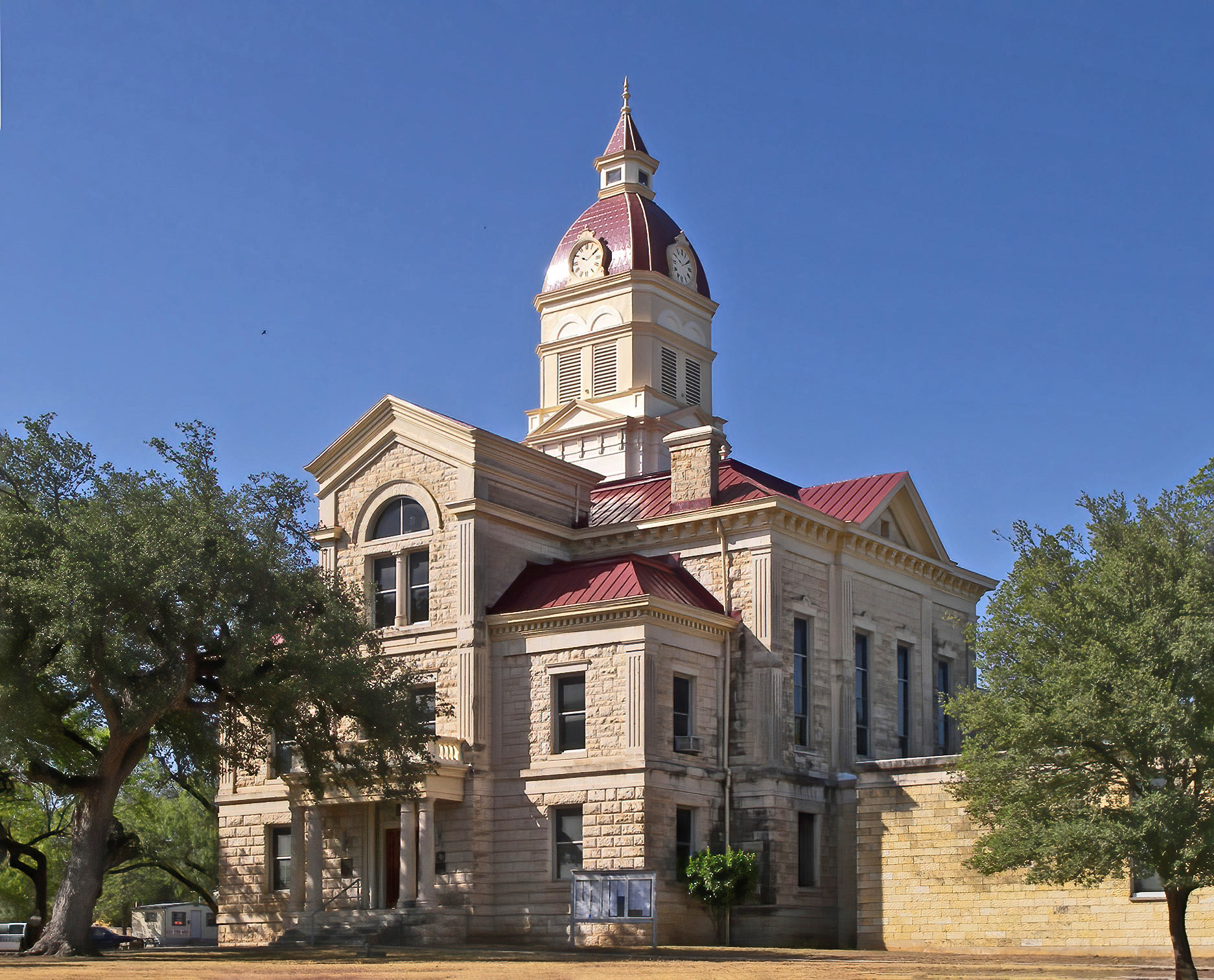 The Bandera County, Texas courthouse located in Bandera, Texas, United States. The courthouse was built in 1890 and listed on the National Register of Historic Places on October 31, 1979.