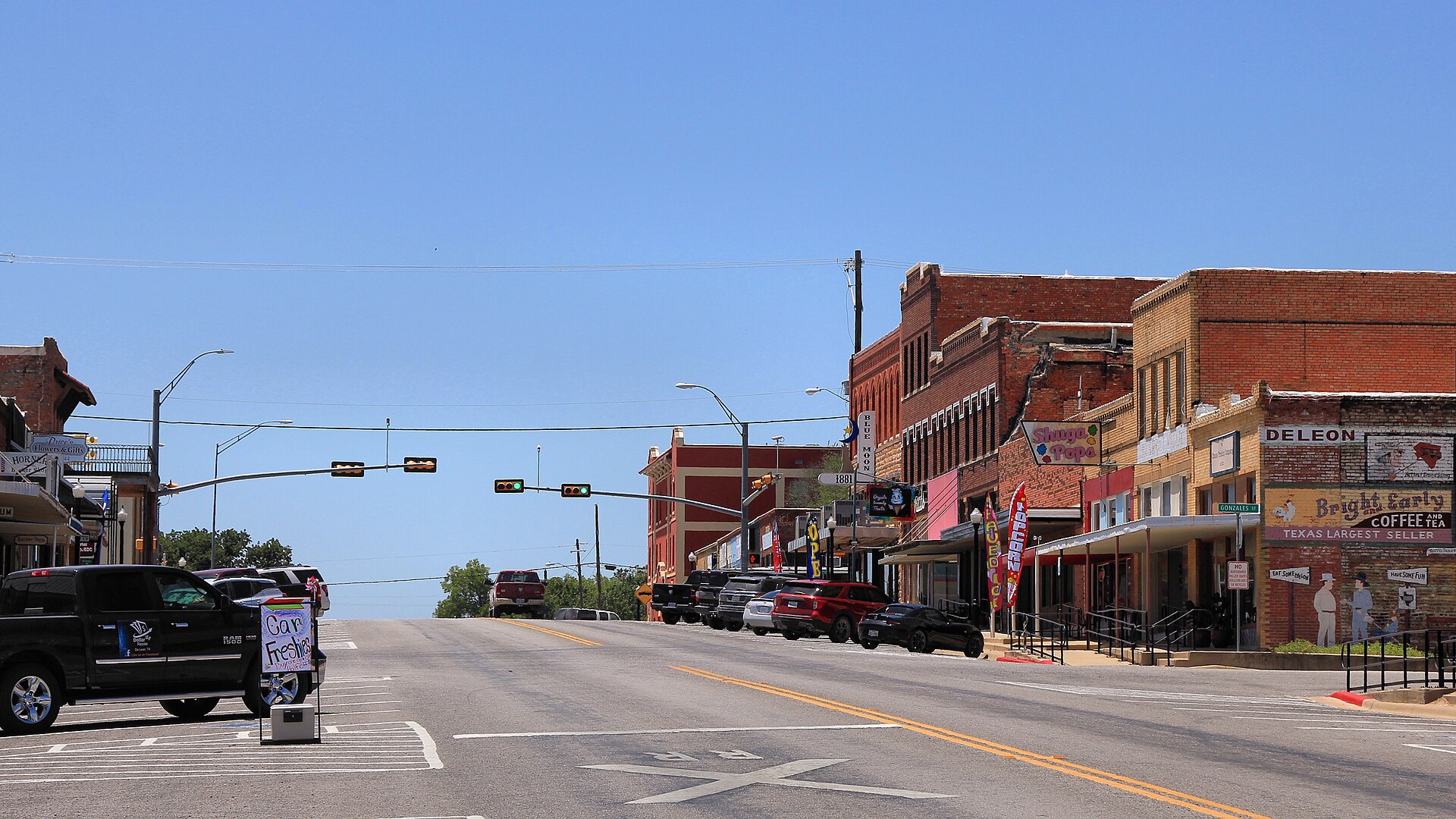 Downtown De Leon, Texas, United States.