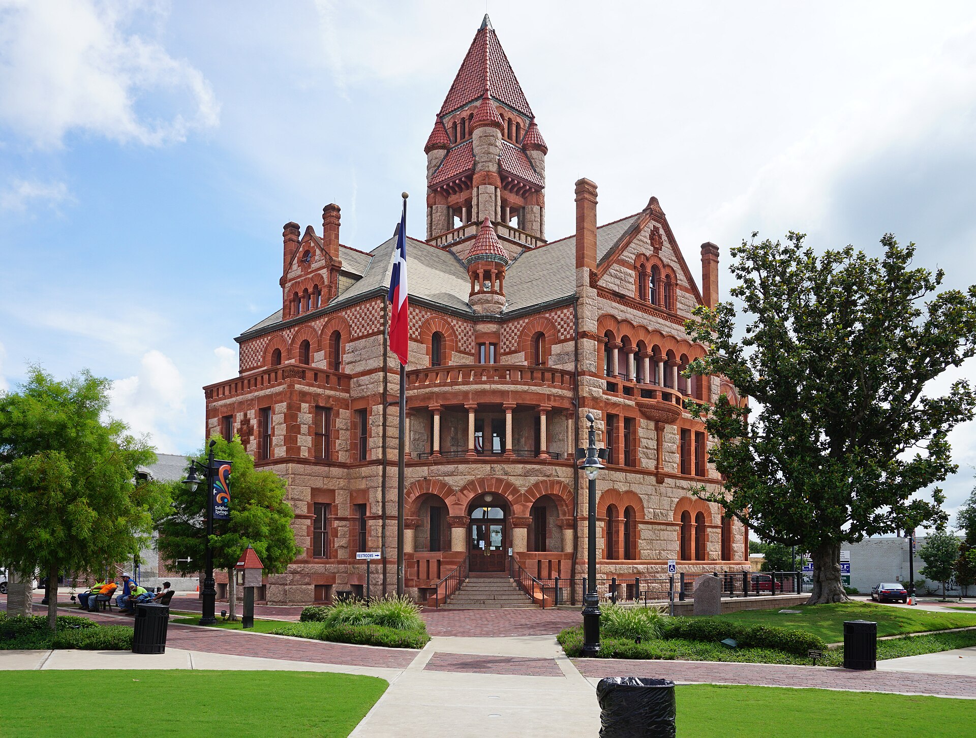The Hopkins County Courthouse on Courthouse Square in Sulphur Springs, Texas (United States).