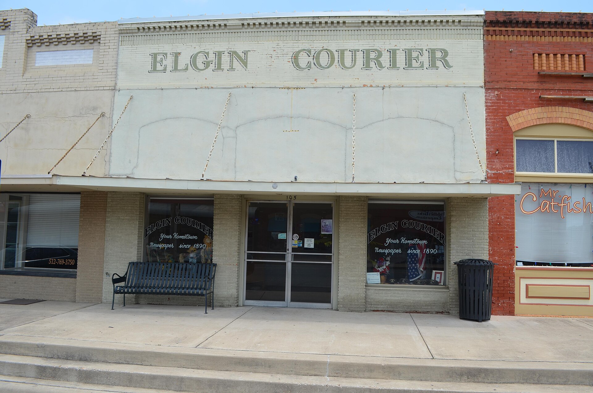 The offices of the Elgin Courier, in Elgin Texas