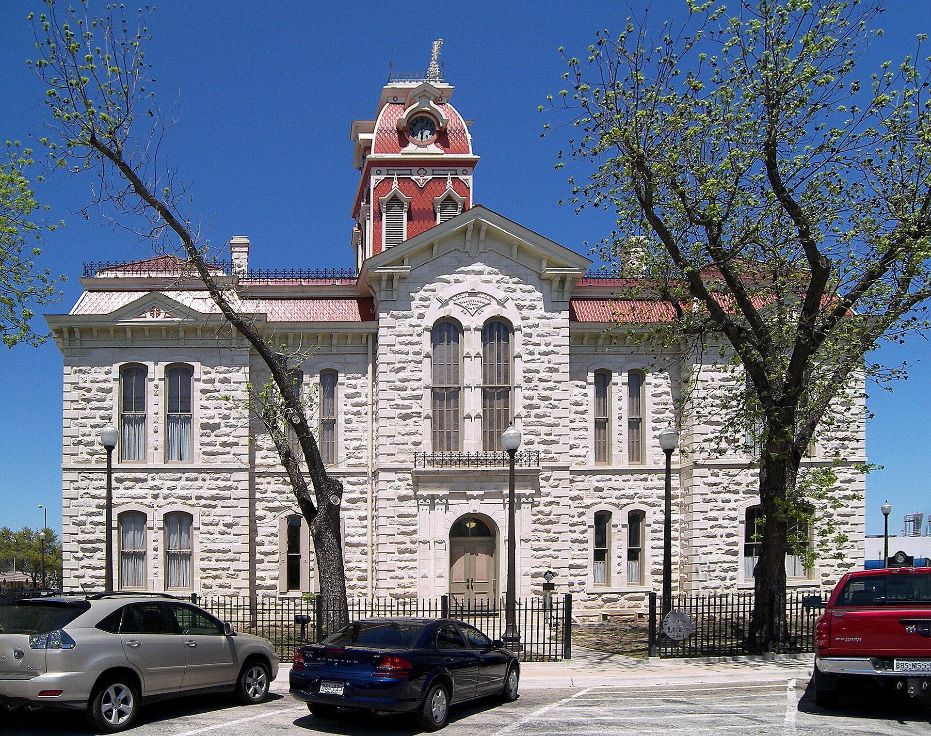The Lampasas County Courthouse in Lampasas, Texas, United States was completed in 1883.