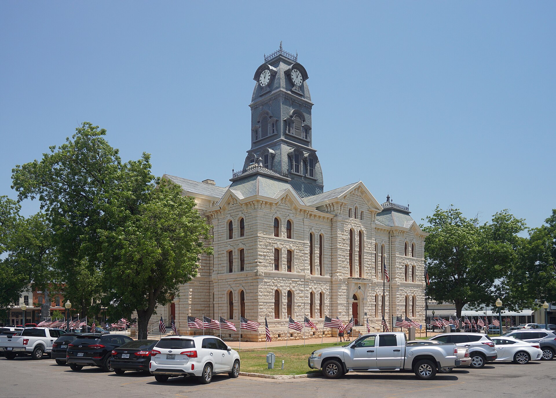 The Hood County Courthouse in Granbury, Texas (United States).