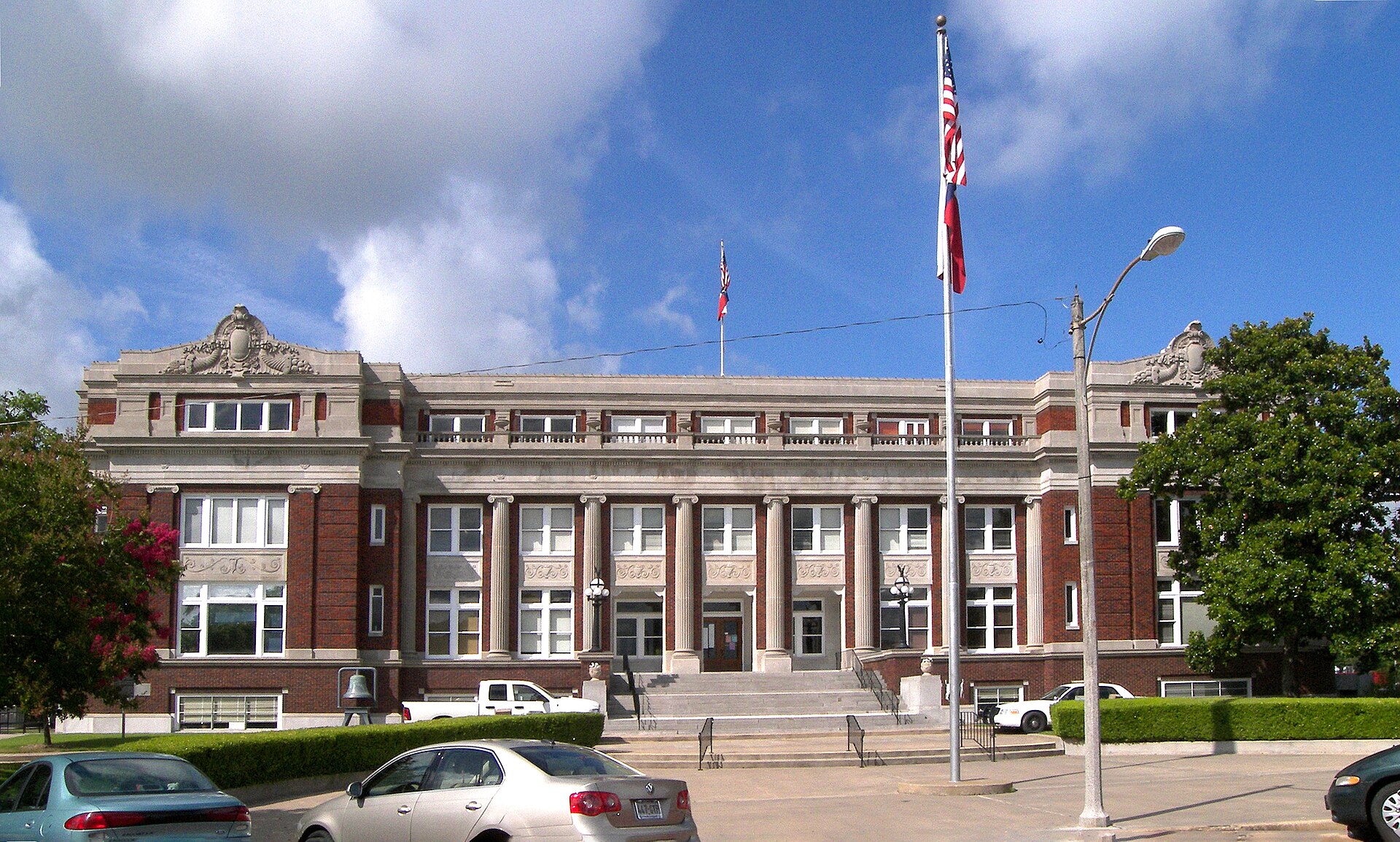 The Limestone County Courthouse in Groesbeck, Texas, United States.