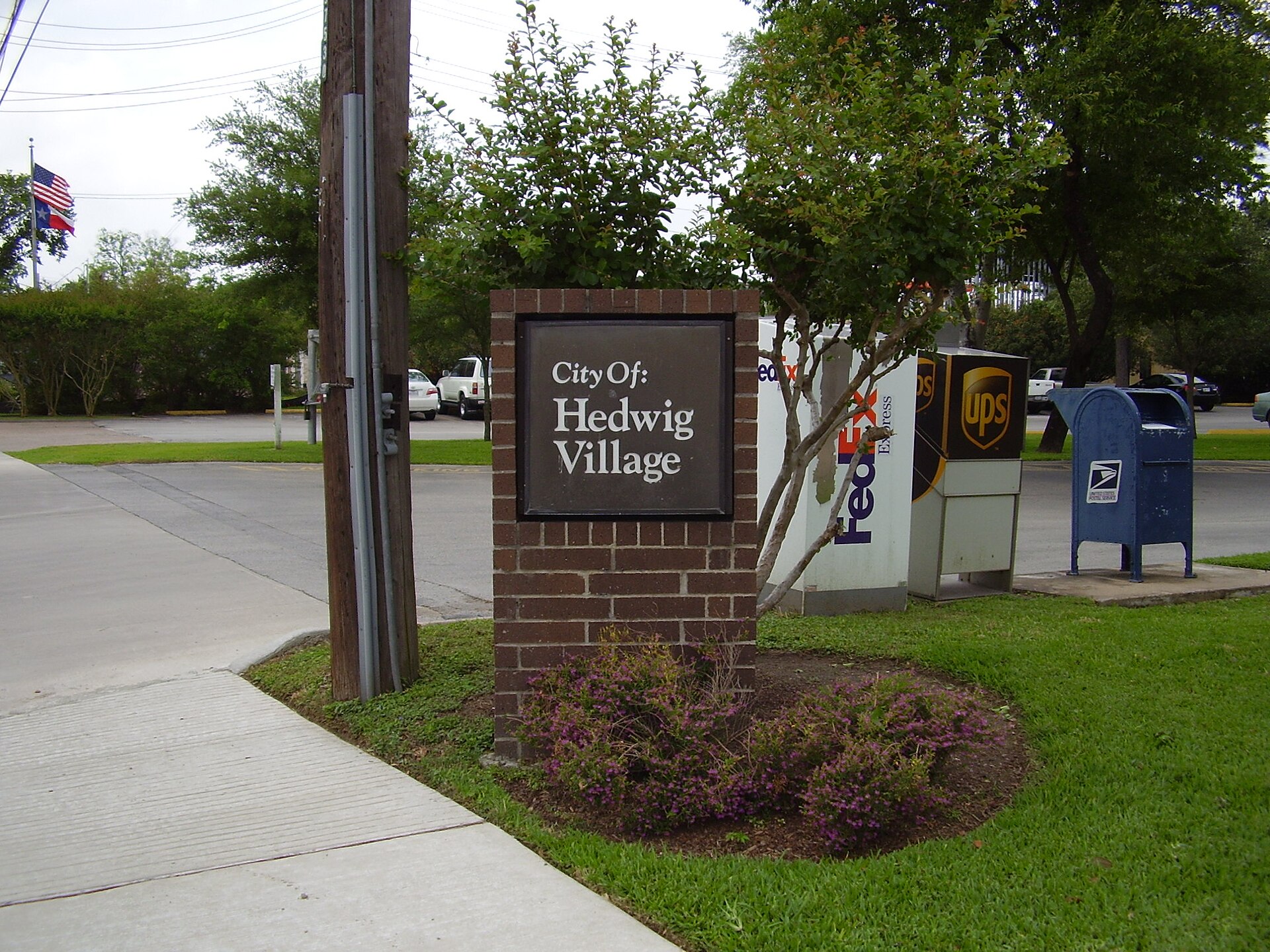 Marker of Hedwig Village, Texas