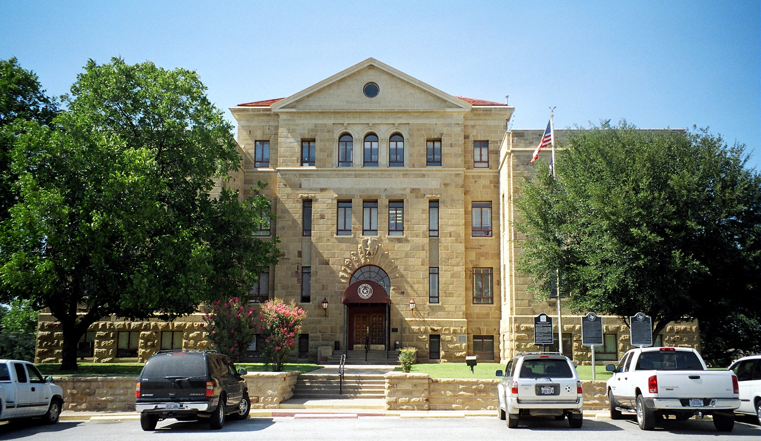 The Palo Pinto County, Texas courthouse located in Palo Pinto, Texas, United States. The Moderne style structure was listed on the National Register of Historic Places on April 17, 1997.