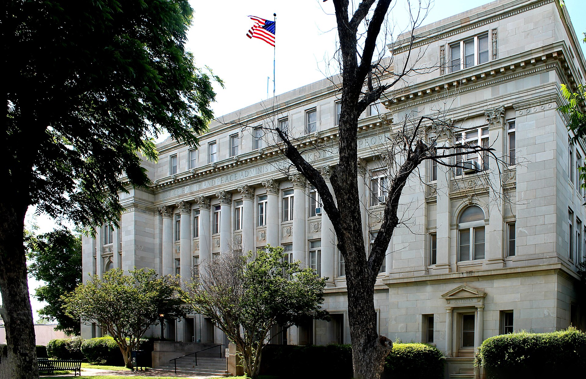 The Stephens County Courthouse in Breckenridge, Texas. Built in 1926, the building was listed on the National Register of Historic Places on July 9, 1997.