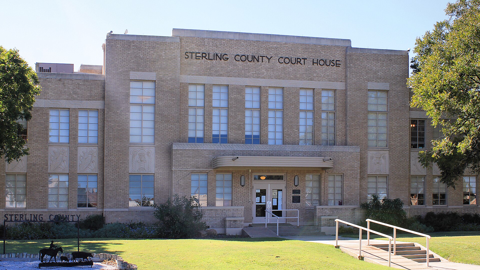 The Sterling County Courthouse in Sterling City, Texas, United States was built in 1938.