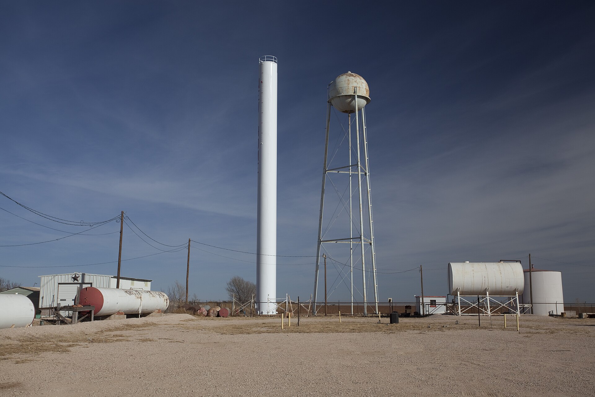 Water towers, New Home, Lynn County, Texas.